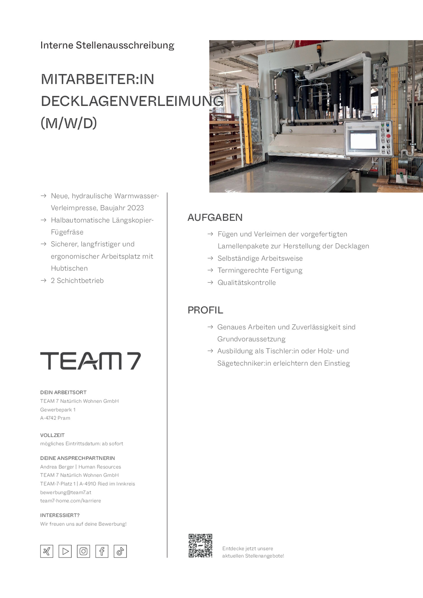 Mitarbeiter:in Decklagenverleimung (m/w/d)
