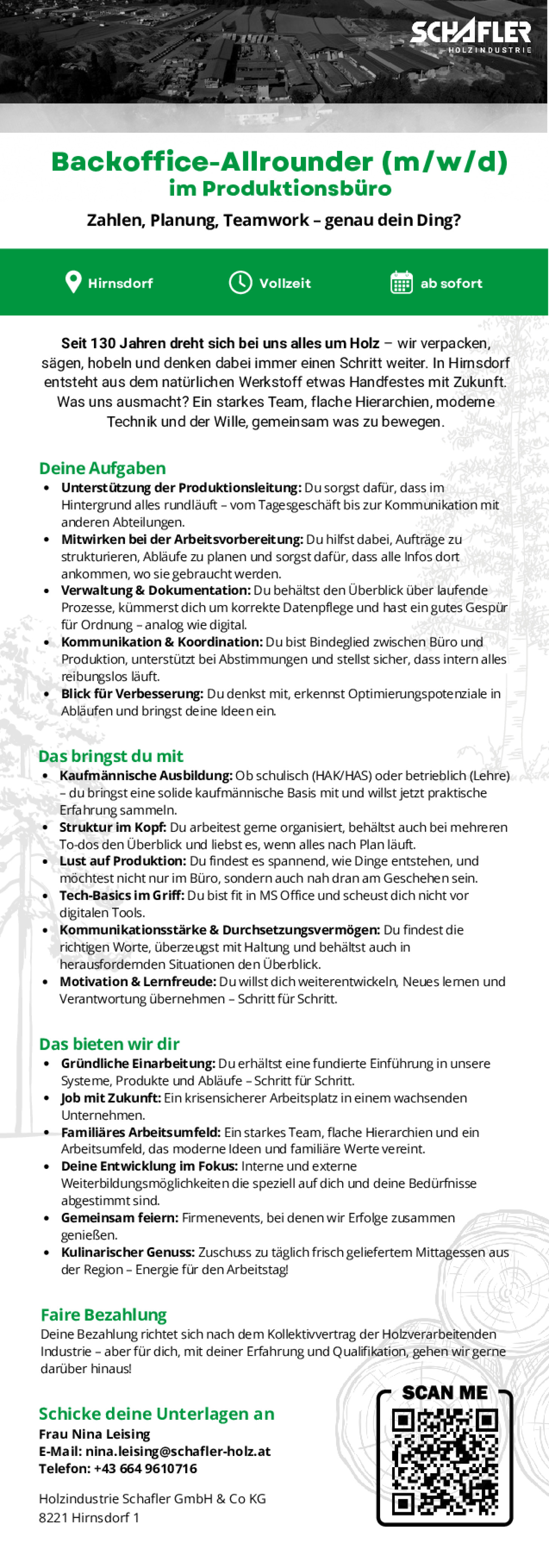 Backoffice-Allrounder (m/w/d) im Produktionsbüro