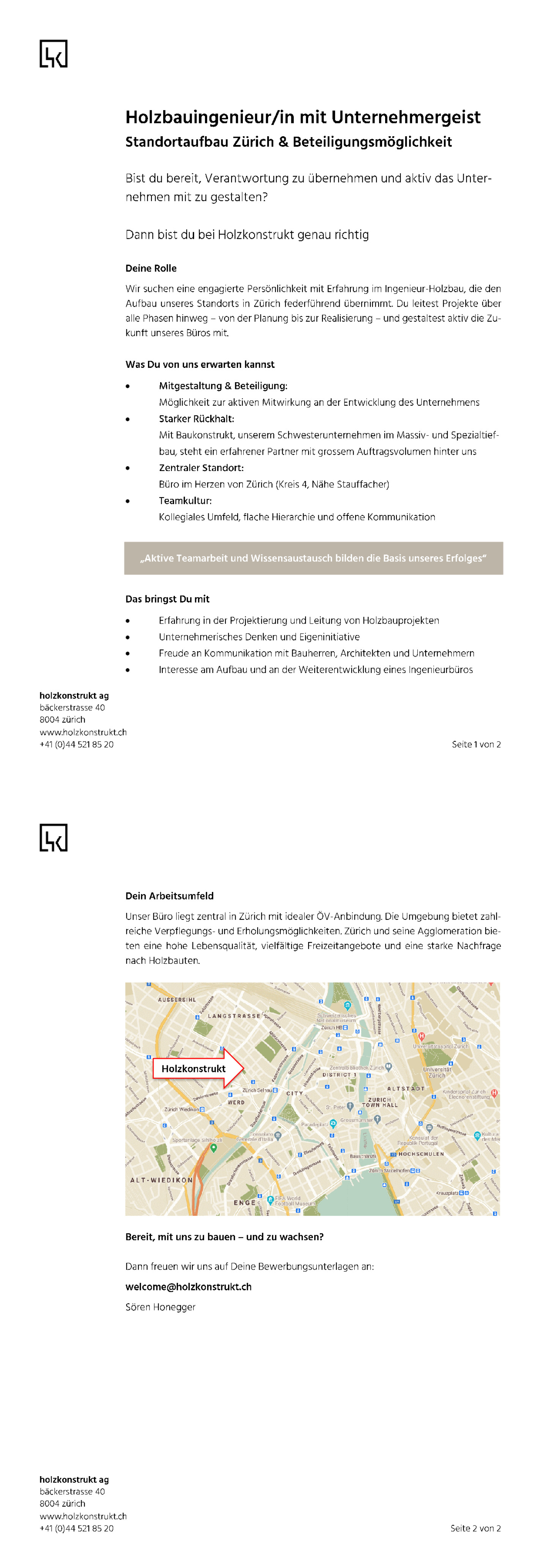 Holzbauingenieur/in mit Unternehmergeist