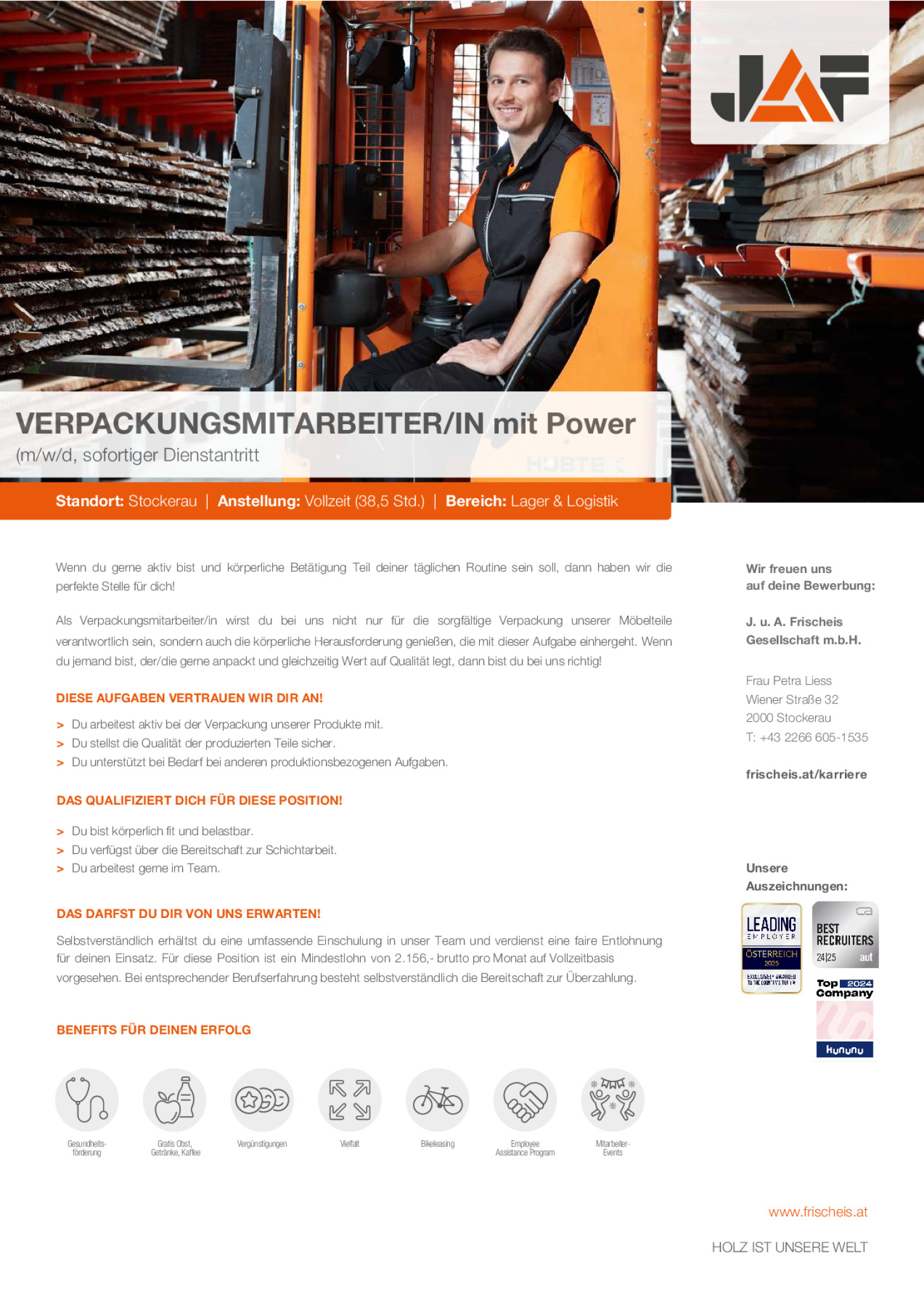 VERPACKUNGSMITARBEITER MIT POWER (m/w/d)