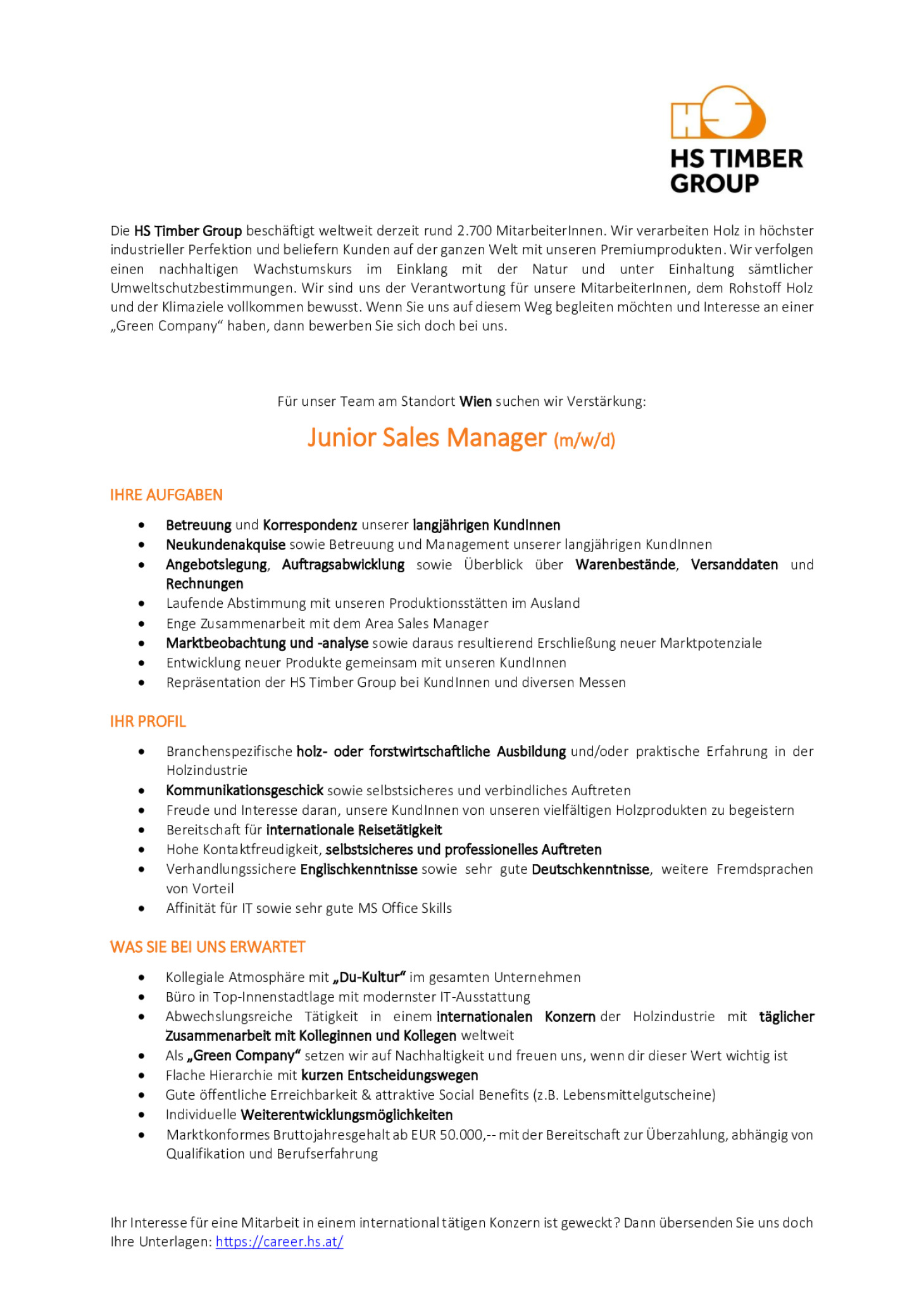 Junior Sales Manager (m/w/d)