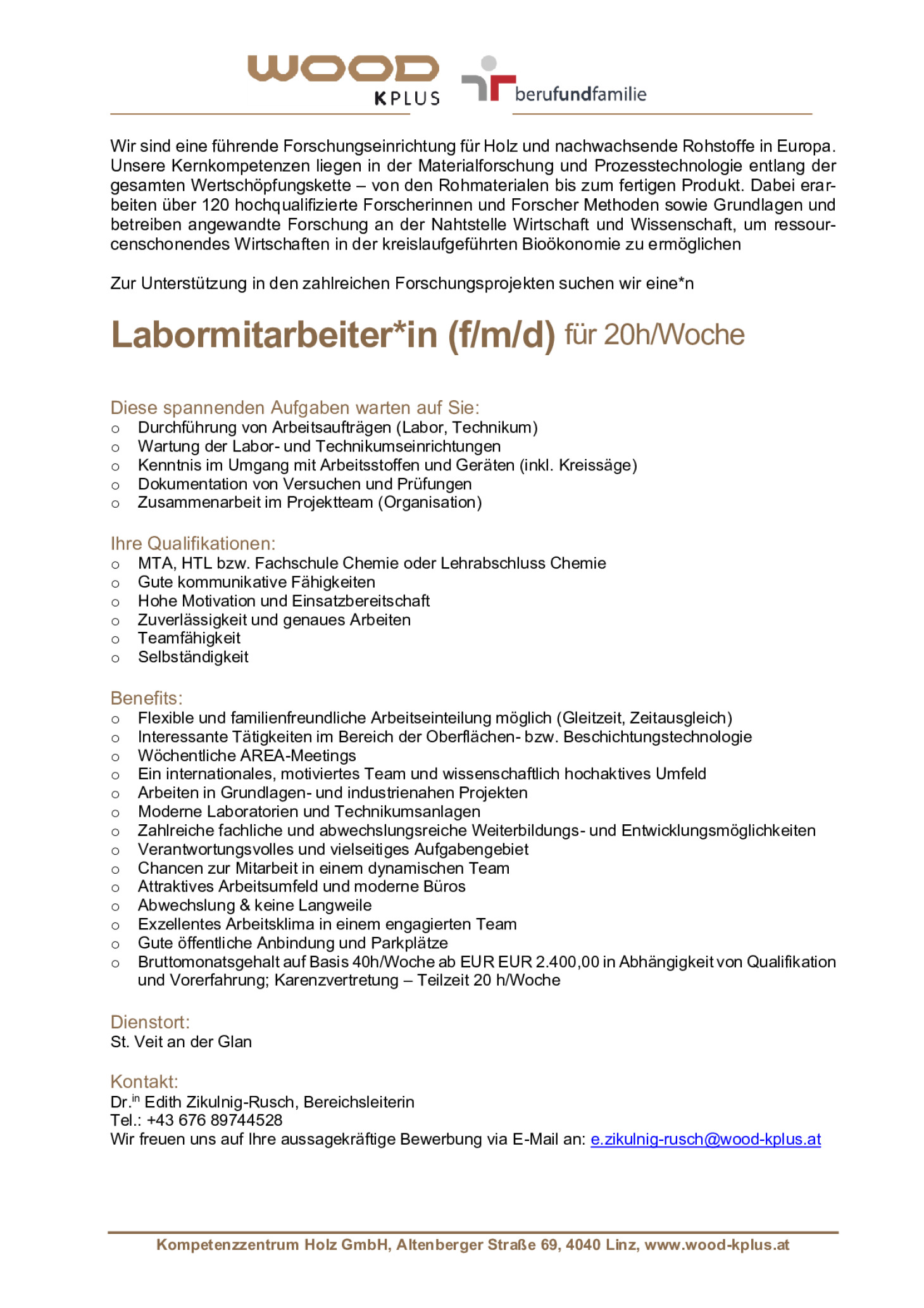 Labormitarbeiter*in (f/m/d)