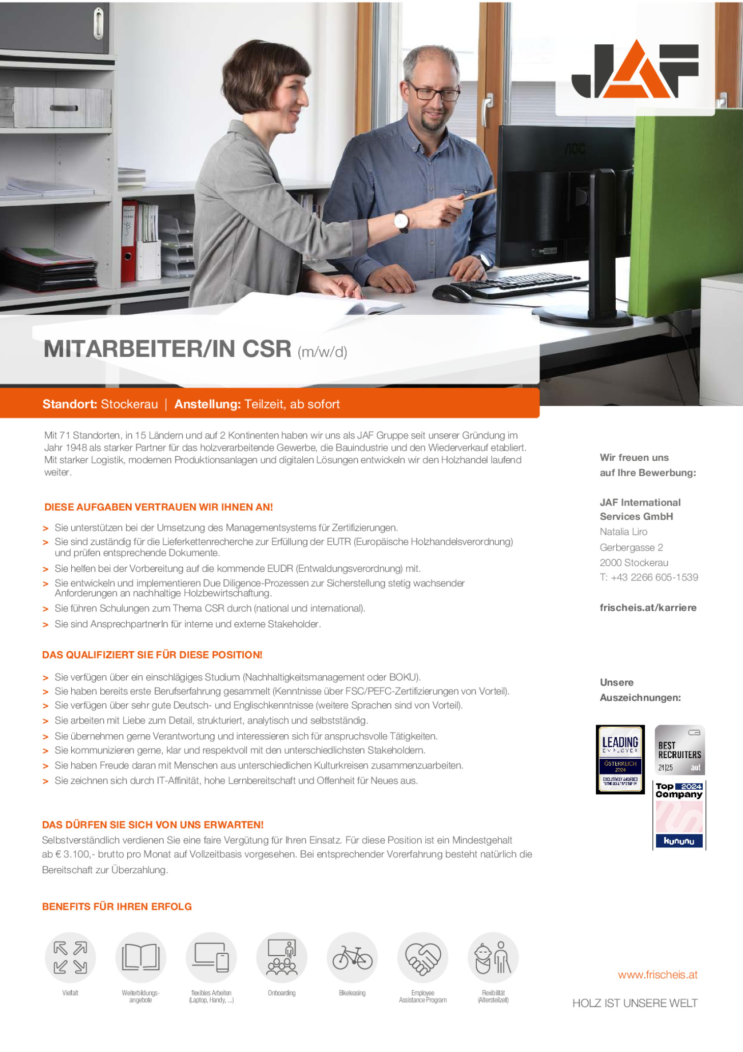 Mitarbeiter/in CSR (m/w/d)