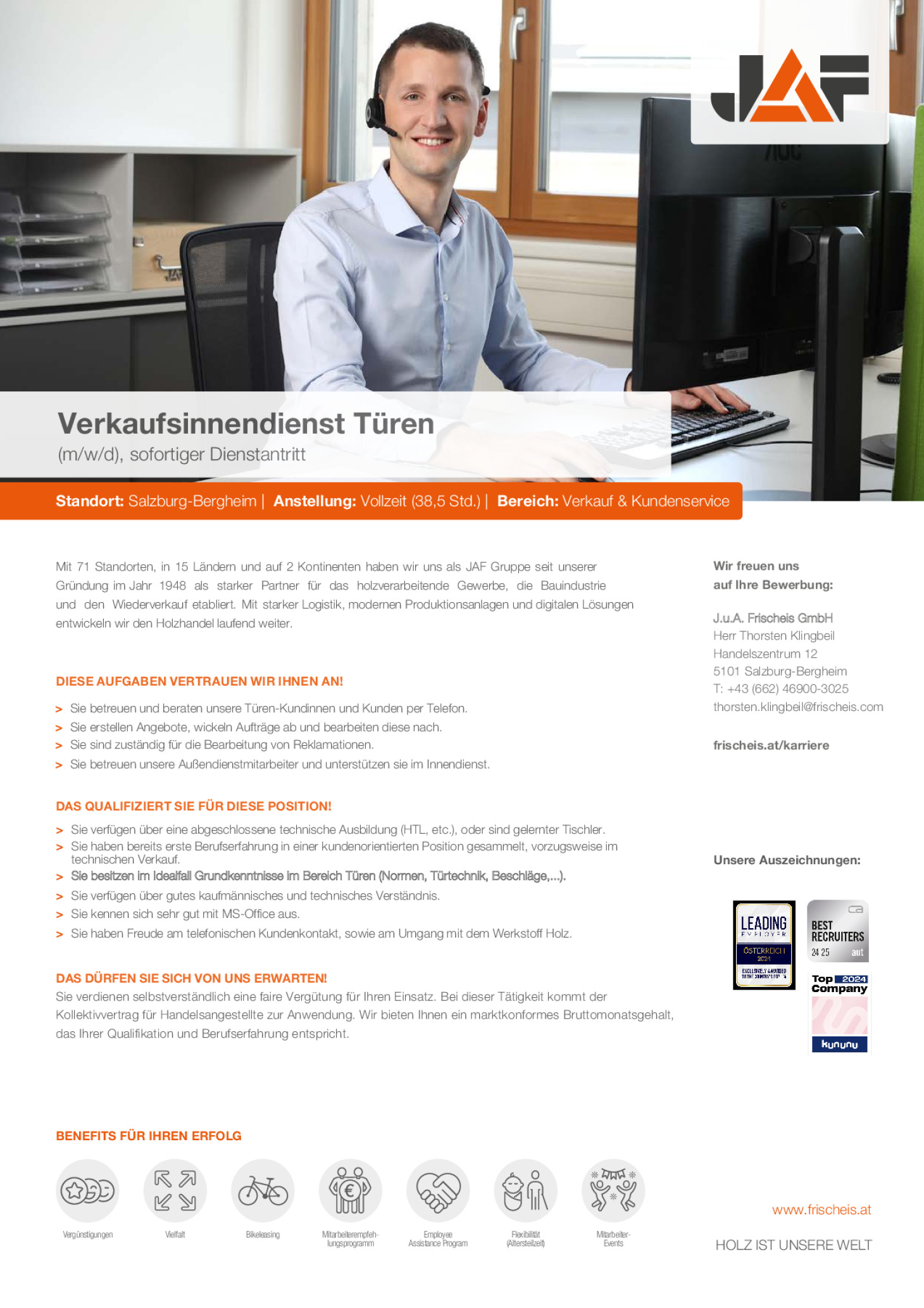 VERKAUFSINNENDIENST TÜREN (m/w/d)