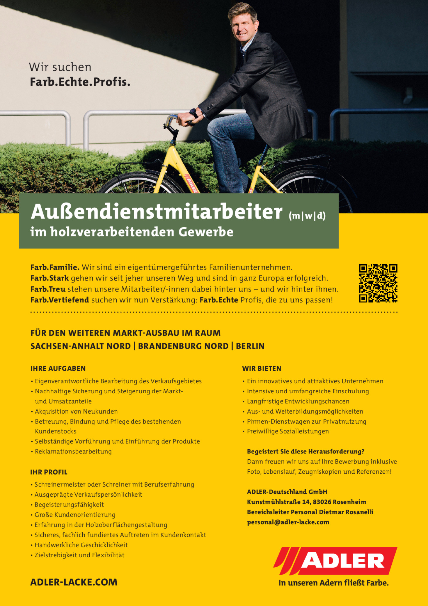 Außendienstmitarbeiter im holzverarbeitenden Gewerbe DE Nord (m/w/d)