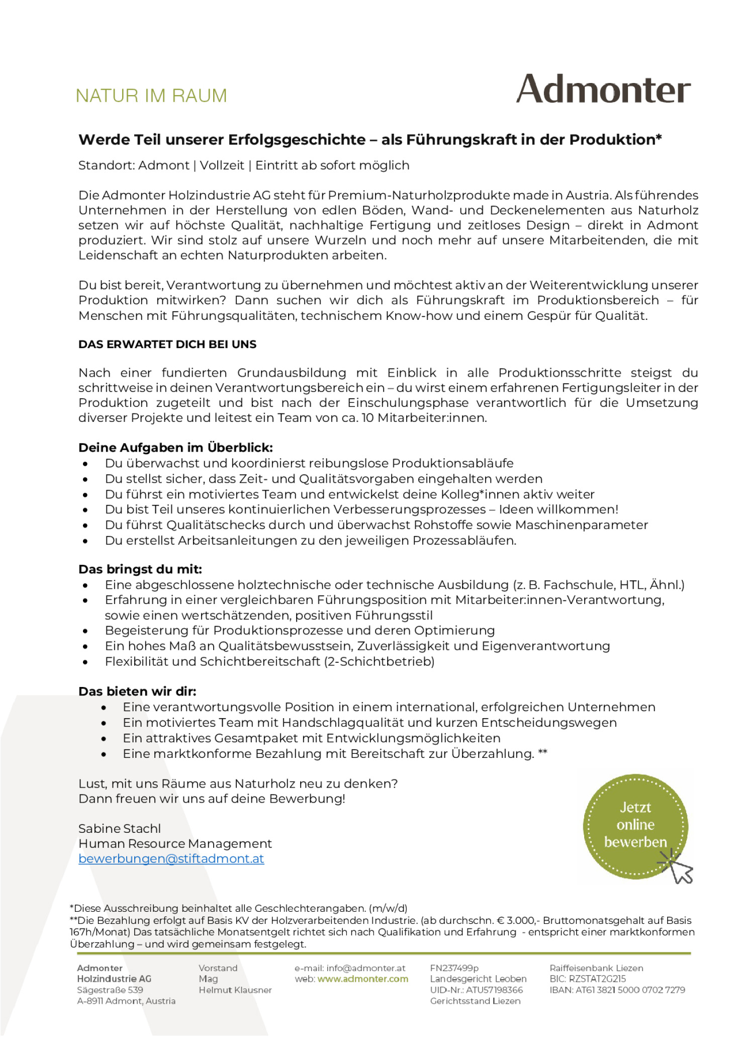 Führungskraft/Teamlead
