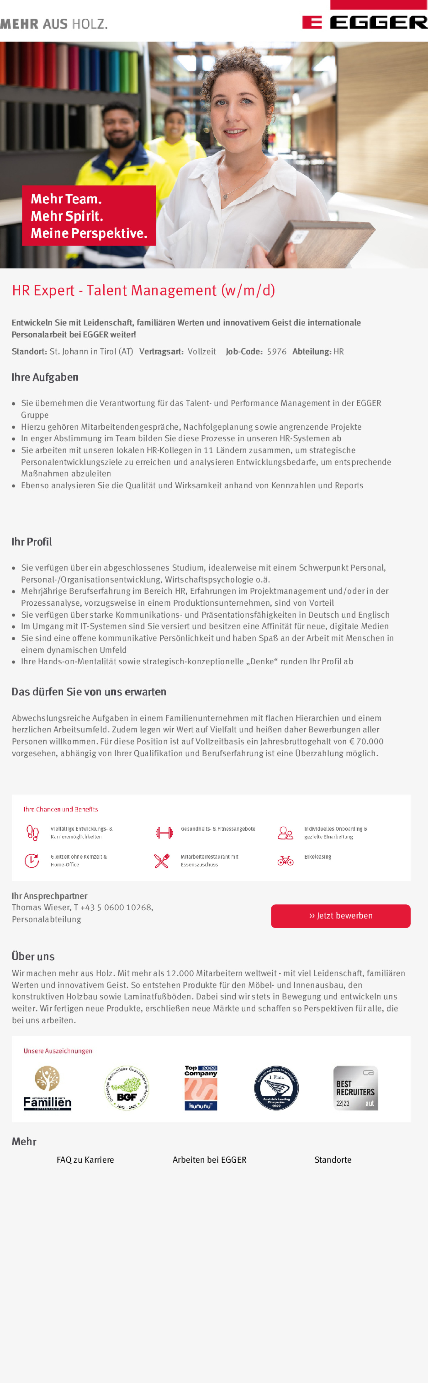 HR Expert - Talent Management (w/m/d)