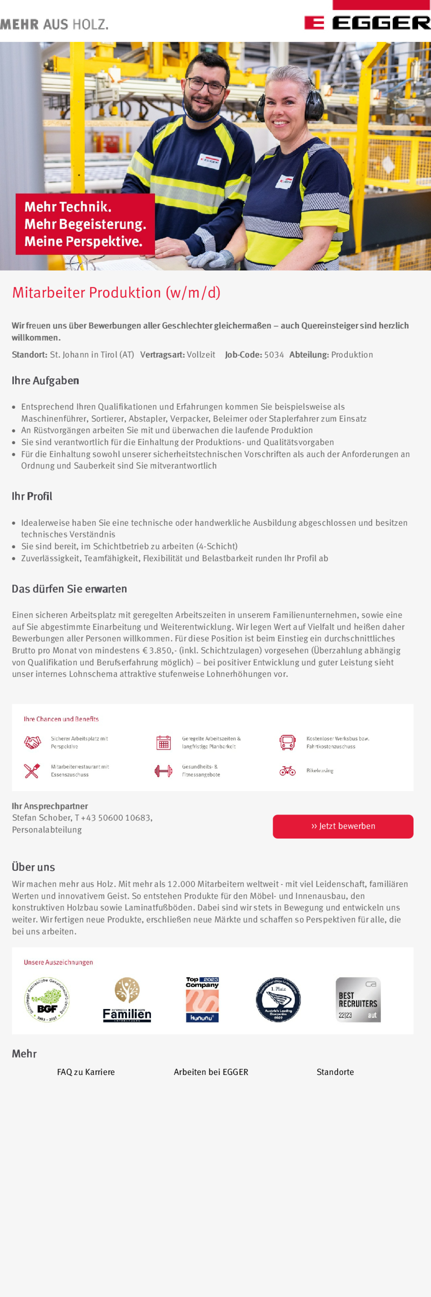 Mitarbeiter Produktion (w/m/d)