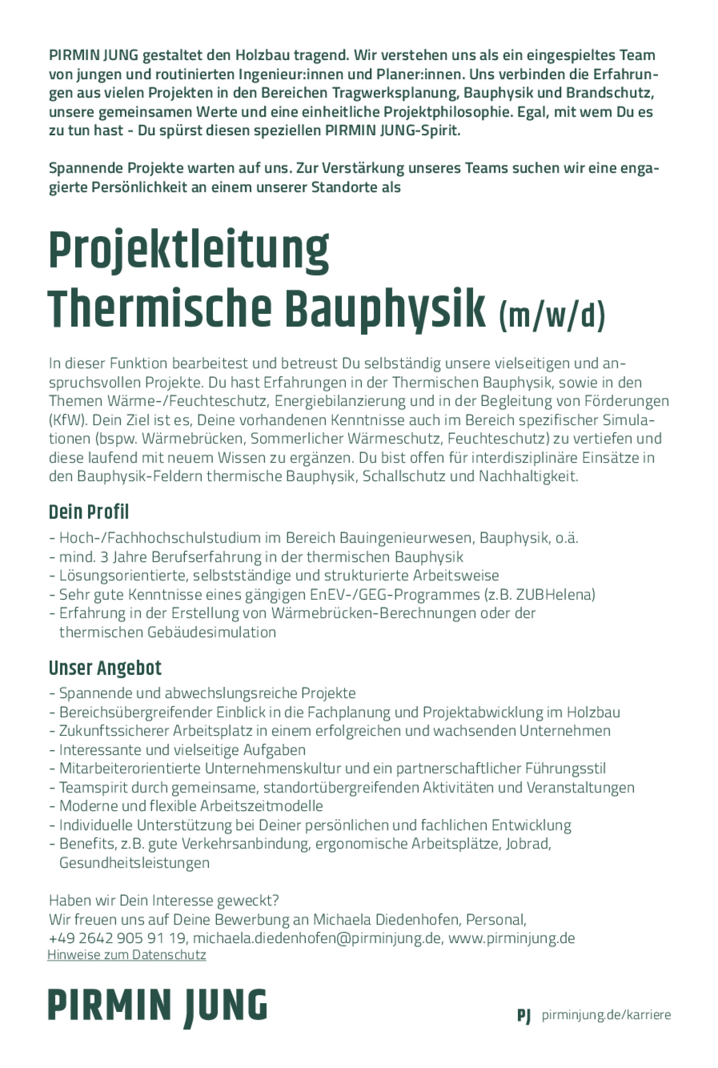 Projektleitung Thermische Bauphysik (m/w/d)