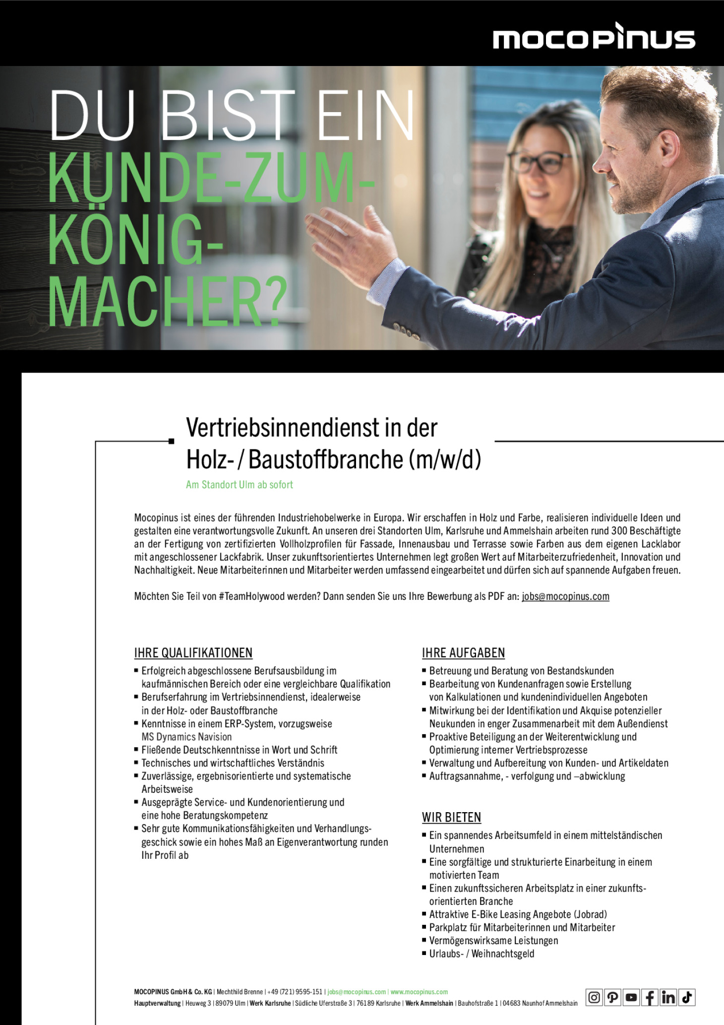 Vertriebsinnendienst in der Holz- / Baustoffbranche (m/w/d)