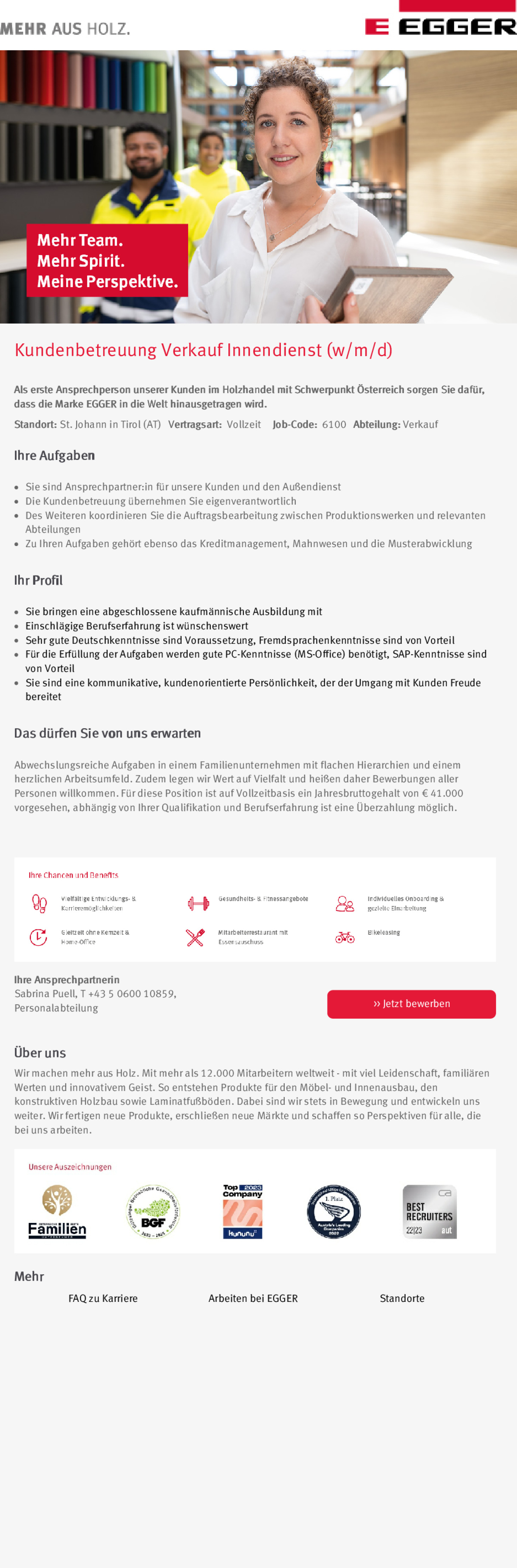 Kundenbetreuung Verkauf Innendienst (w/m/d)