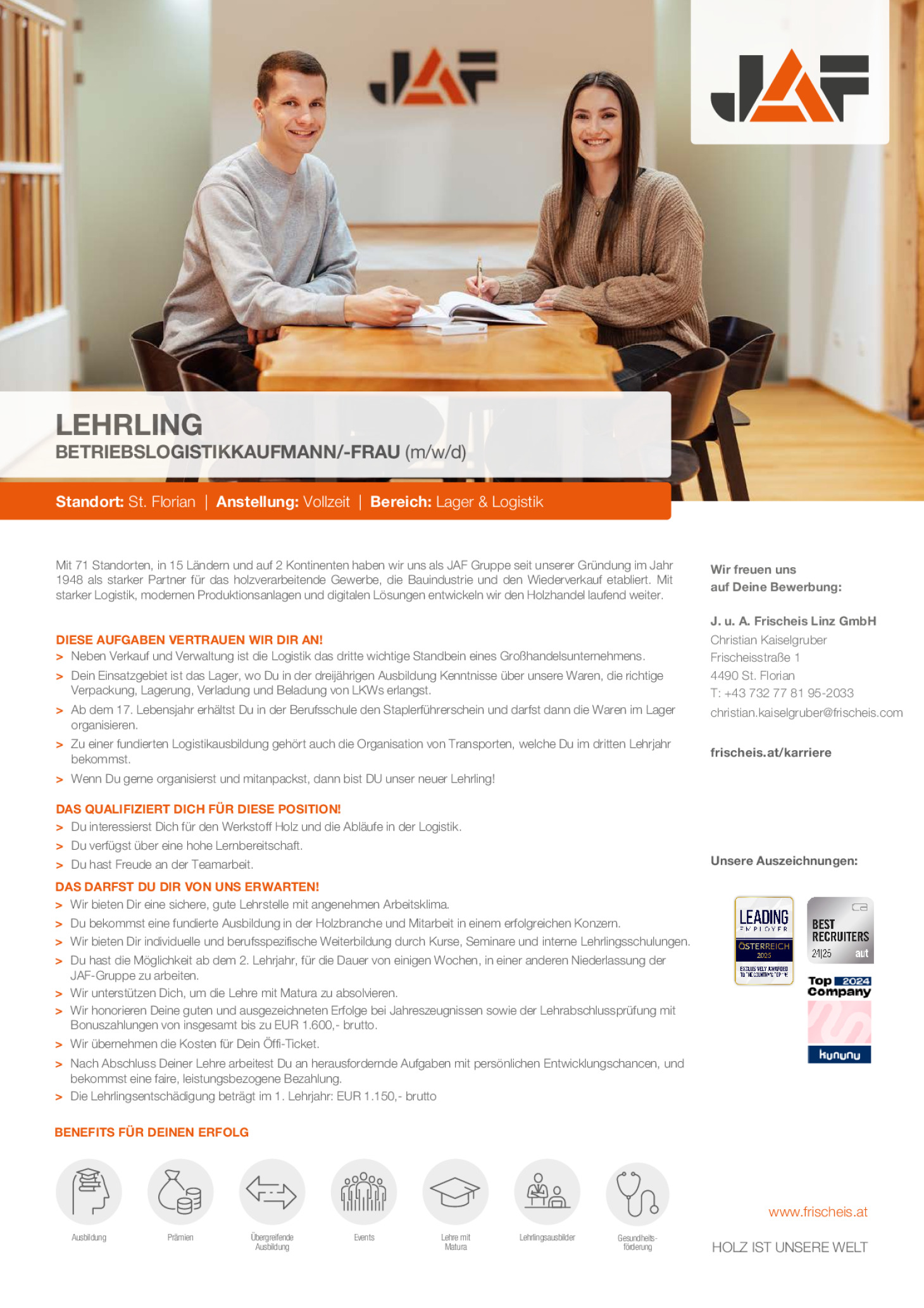 Lehrling Betriebslogistikkaufmann/-frau (m/w/d)