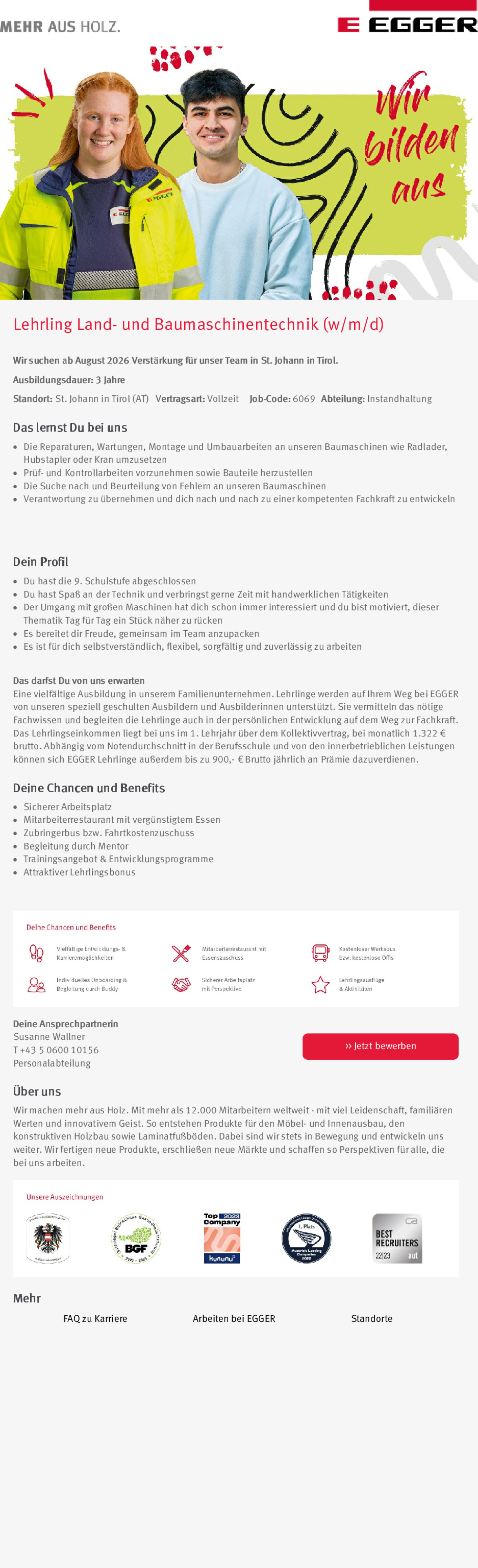 Lehrling Land- und Baumaschinentechnik (w/m/d)