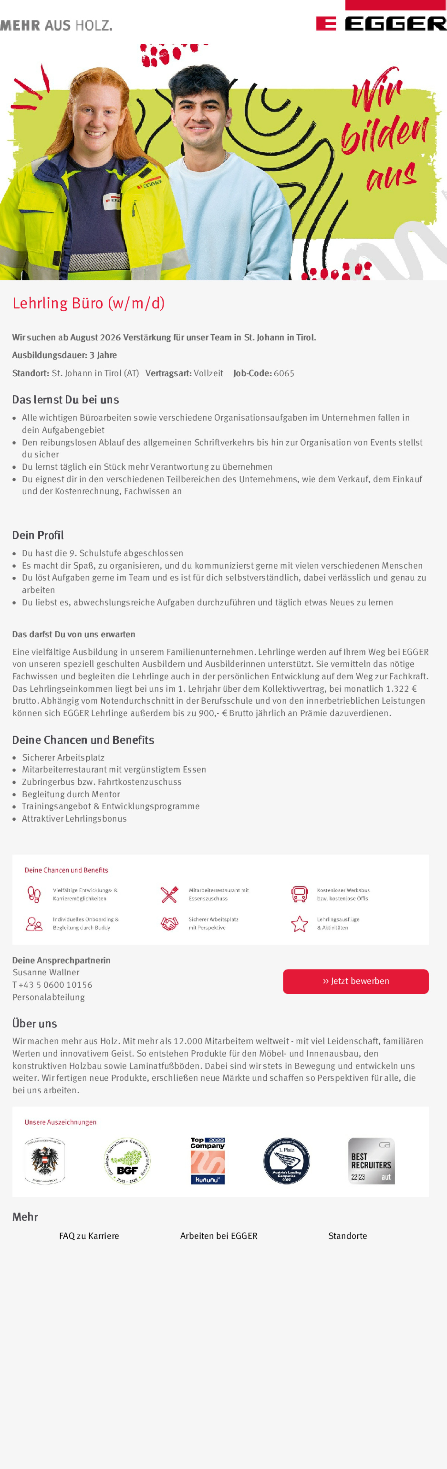 Lehrling Büro (w/m/d)