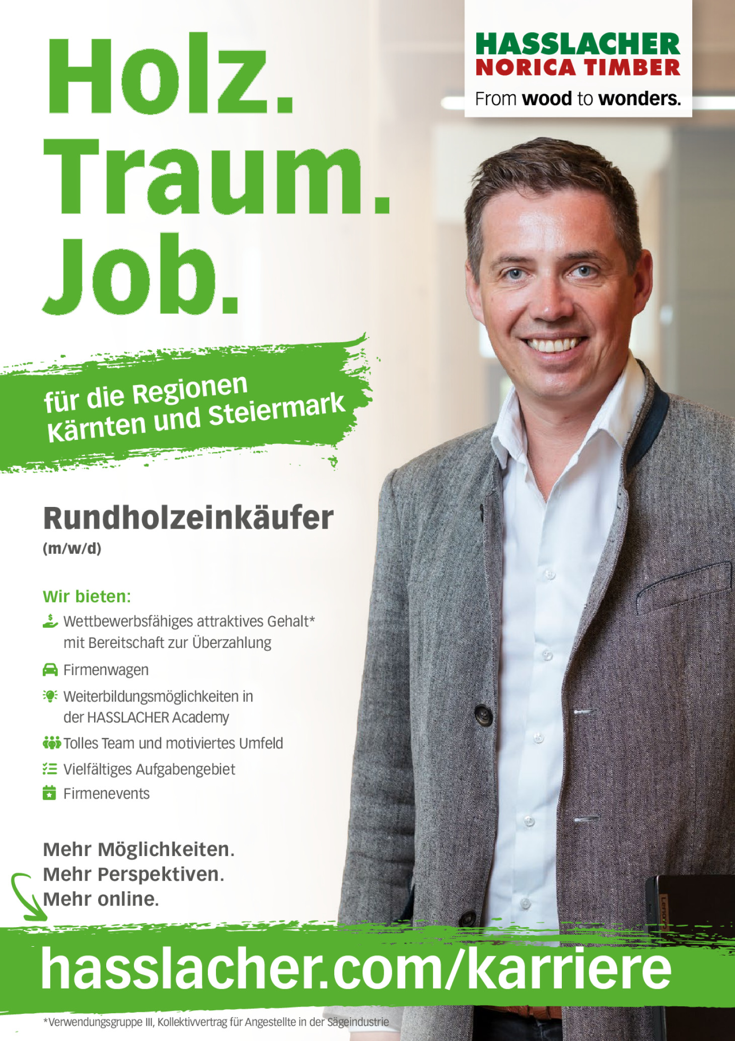 Rundholzeinkäufer (m/w/d) für die Regionen Kärnten und Steiermark