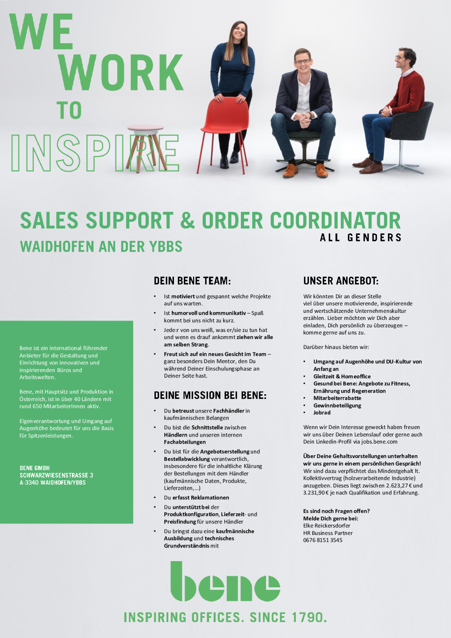SALES SUPPORT & ORDER COORDINATOR (ALL GENDERS)