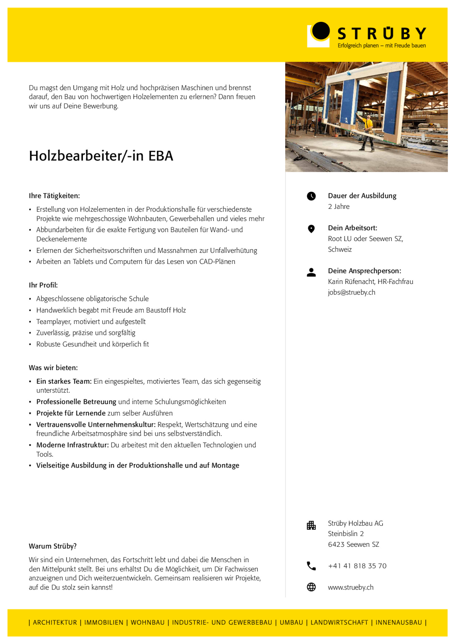 Lehrstelle Holzbearbeiter/-in EBA