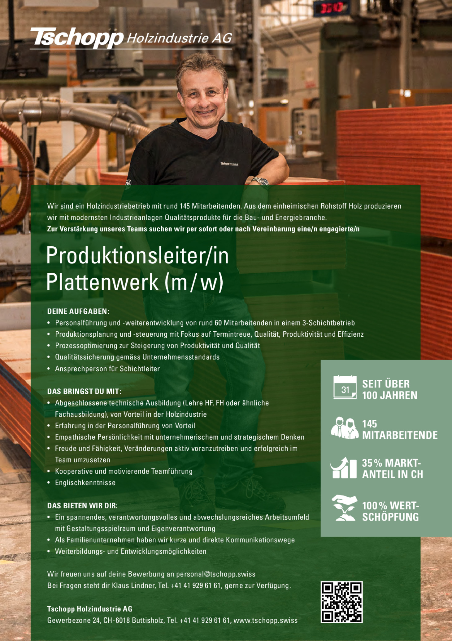 Produktionsleiter/in Plattenwerk (m/w)