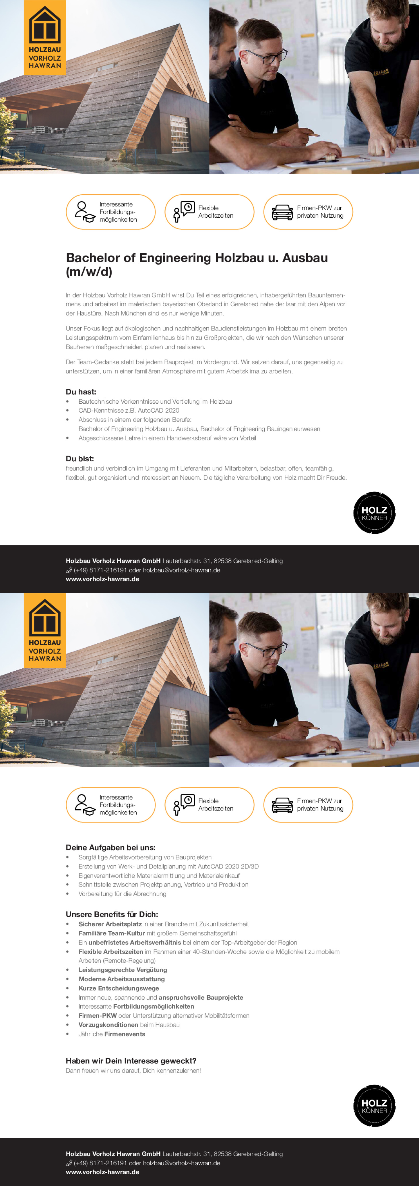 Bachelor of Engineering Holzbau und Ausbau (m/w/d)