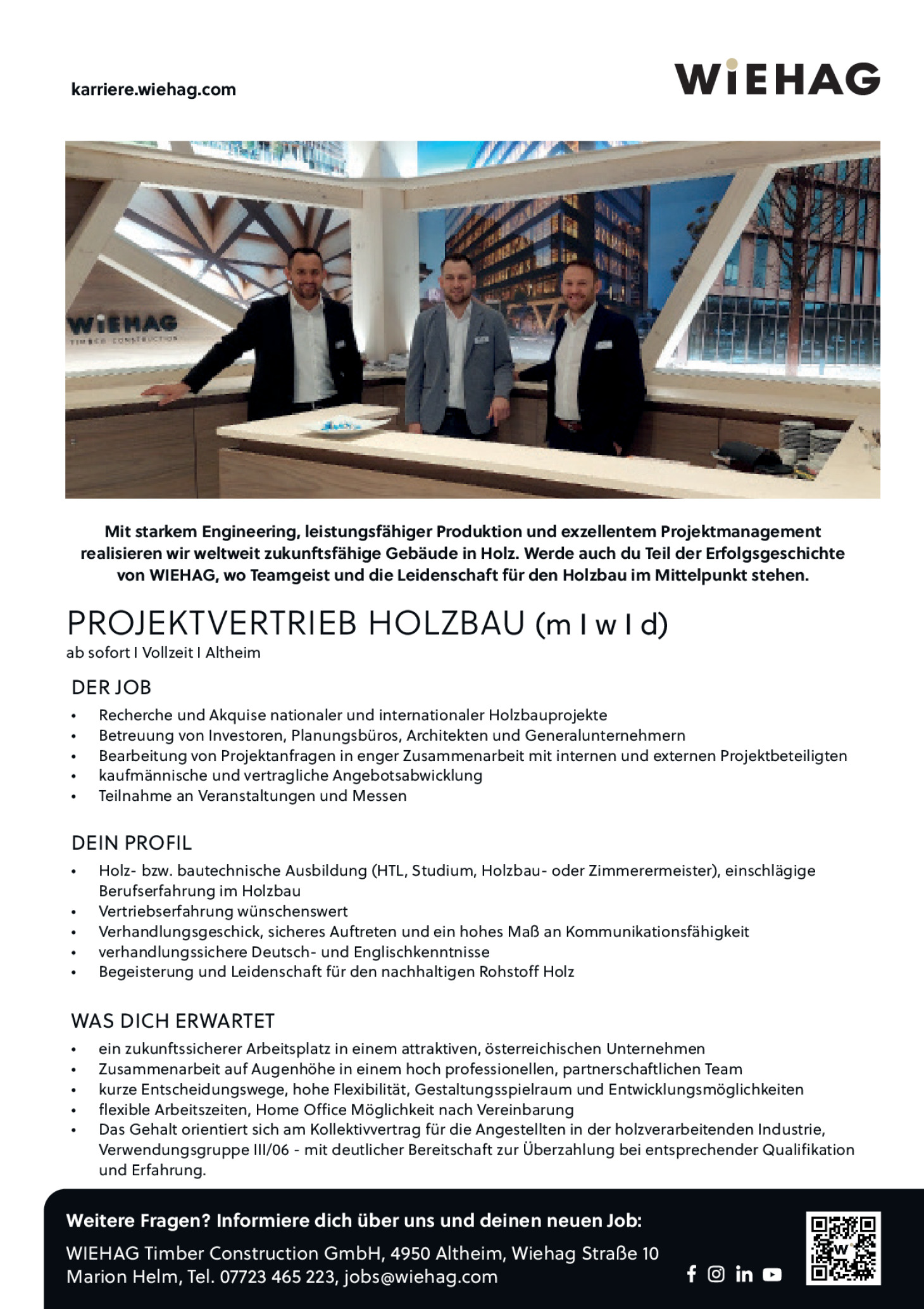 PROJEKTVERTRIEB HOLZBAU (m I w I d)
