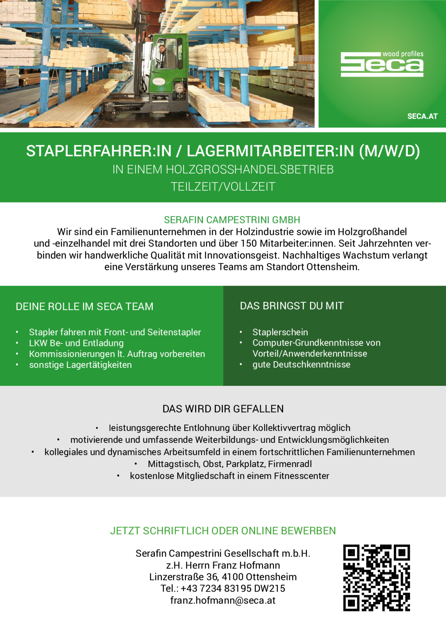Staplerfahrer:in / Lagermitarbeiter:in M/W/D