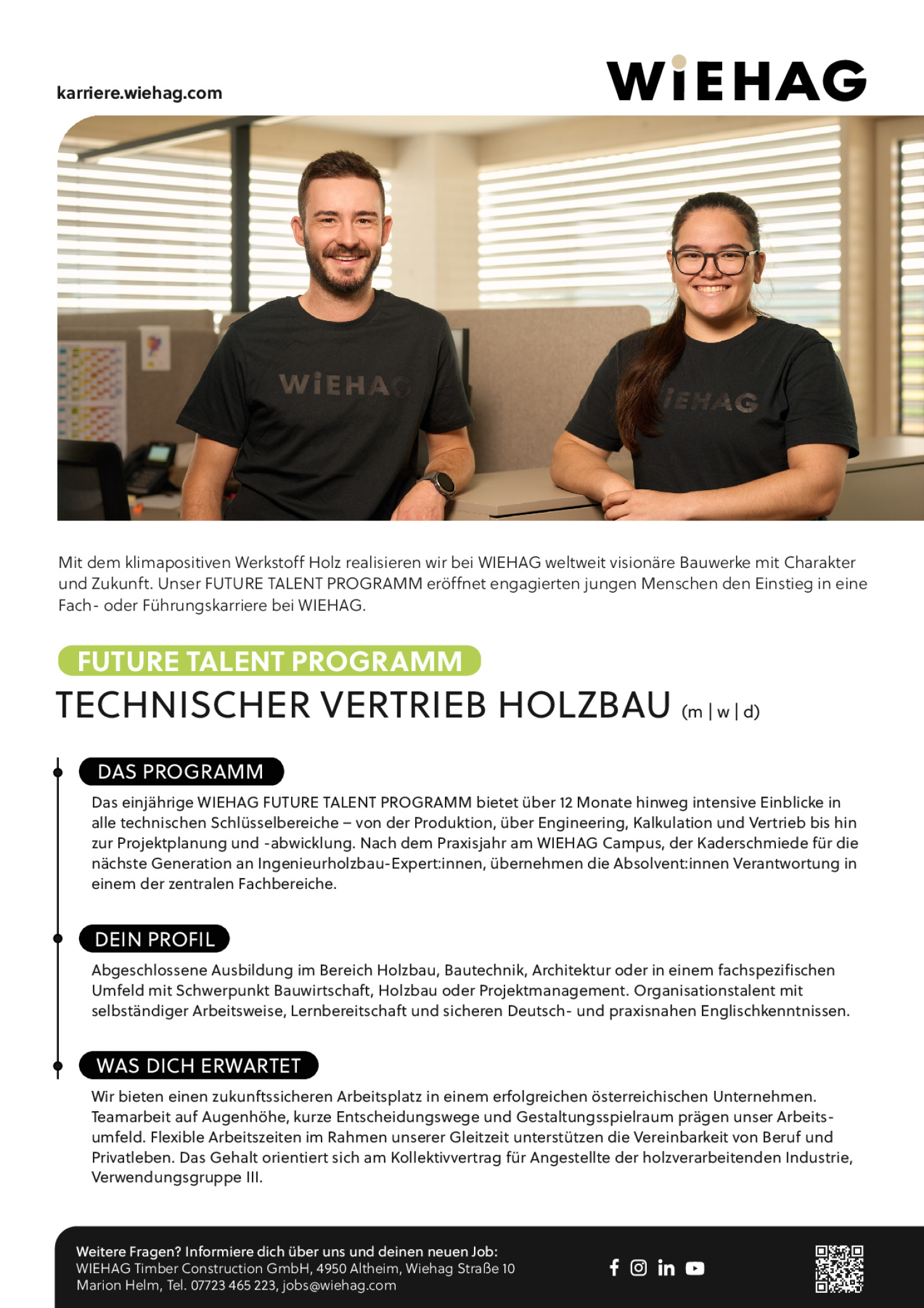 Future Talent Programm: Technischer Vertrieb Holzbau (m I w I d)