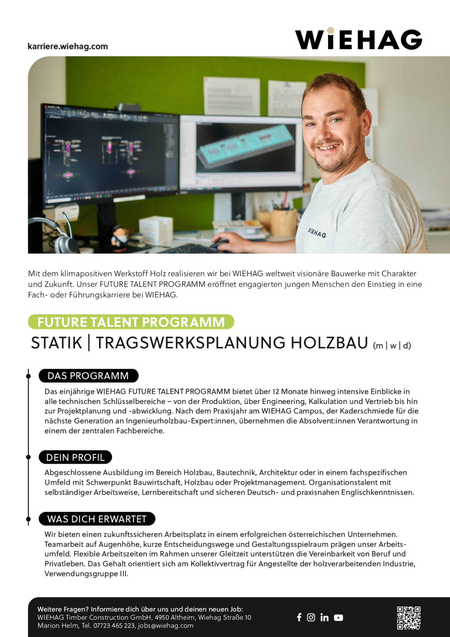 Future Talent Programm: Statik Tragwerksplanung Holzbau (m I w I d)