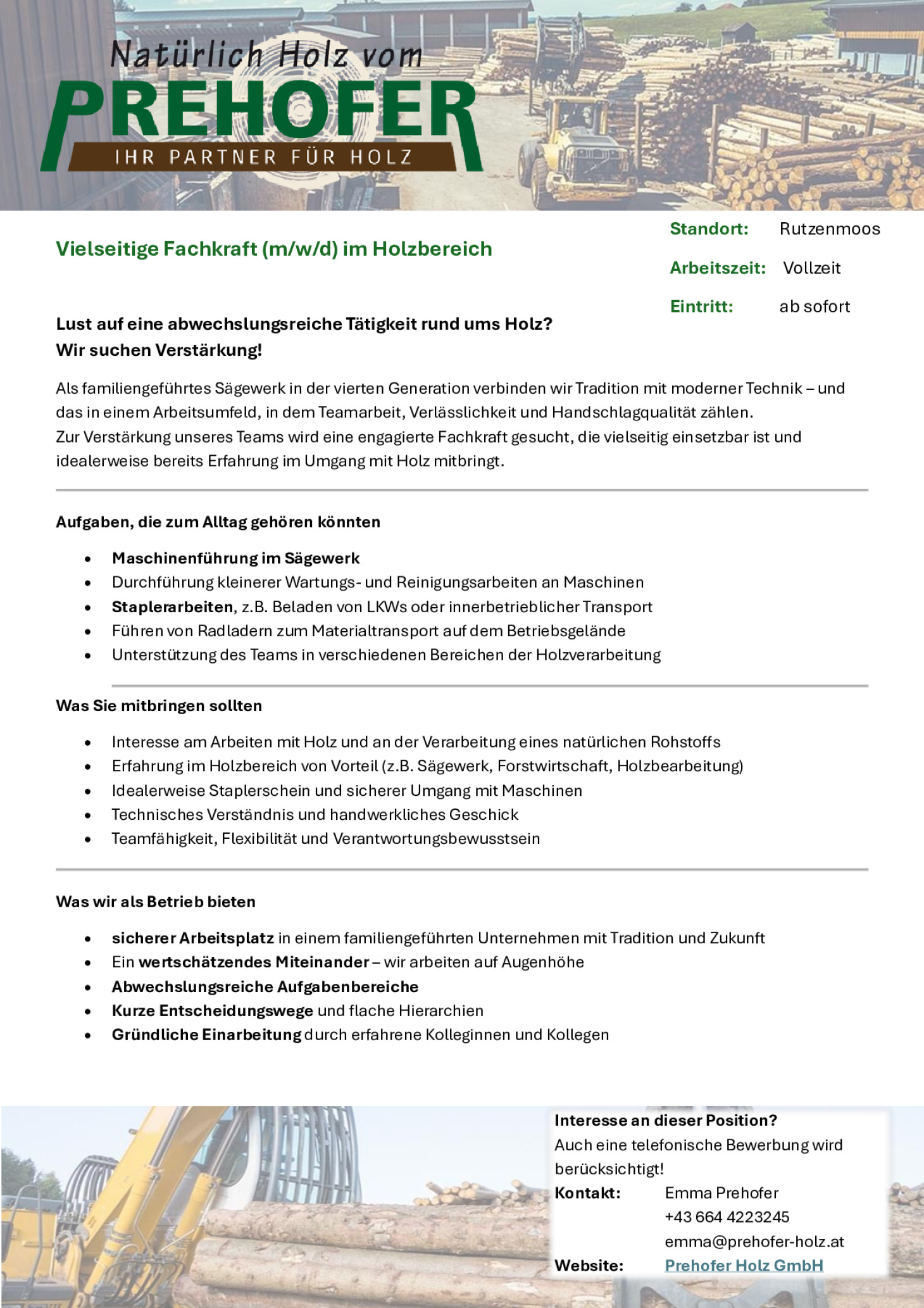 Fachkraft Holzverarbeitung