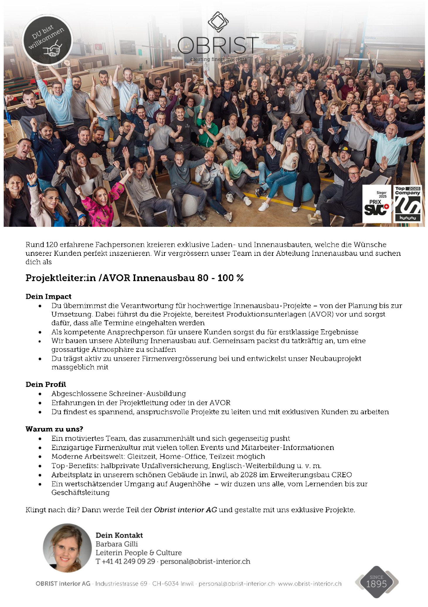 Projektleiter:in AVOR/Innenausbau 80-100%