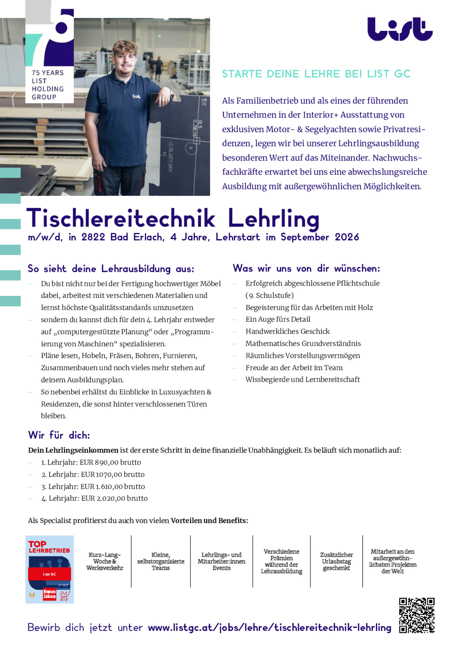 Tischlereitechnik Lehrling (m/w/d)