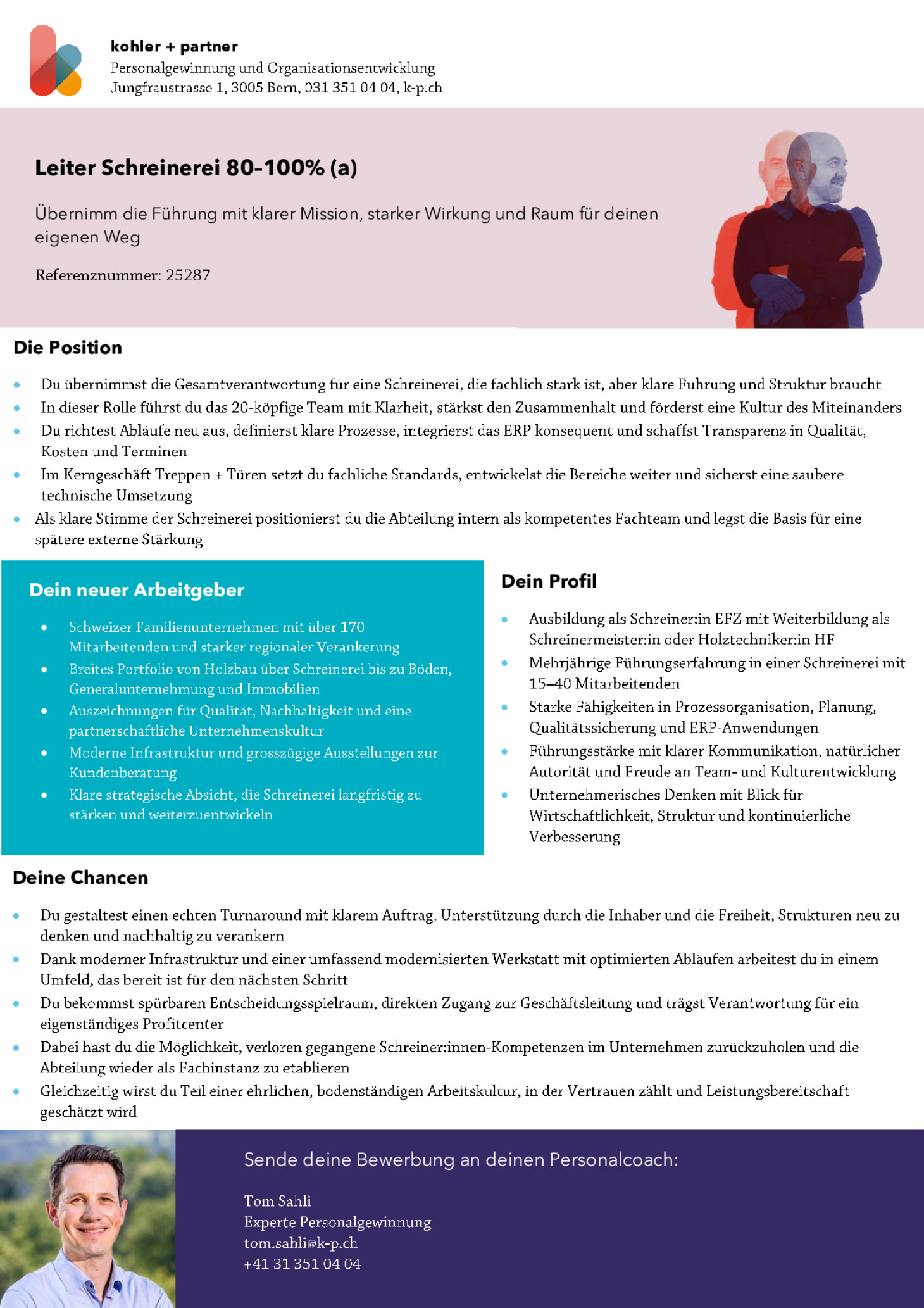 Leiter Schreinerei 80–100% (a)