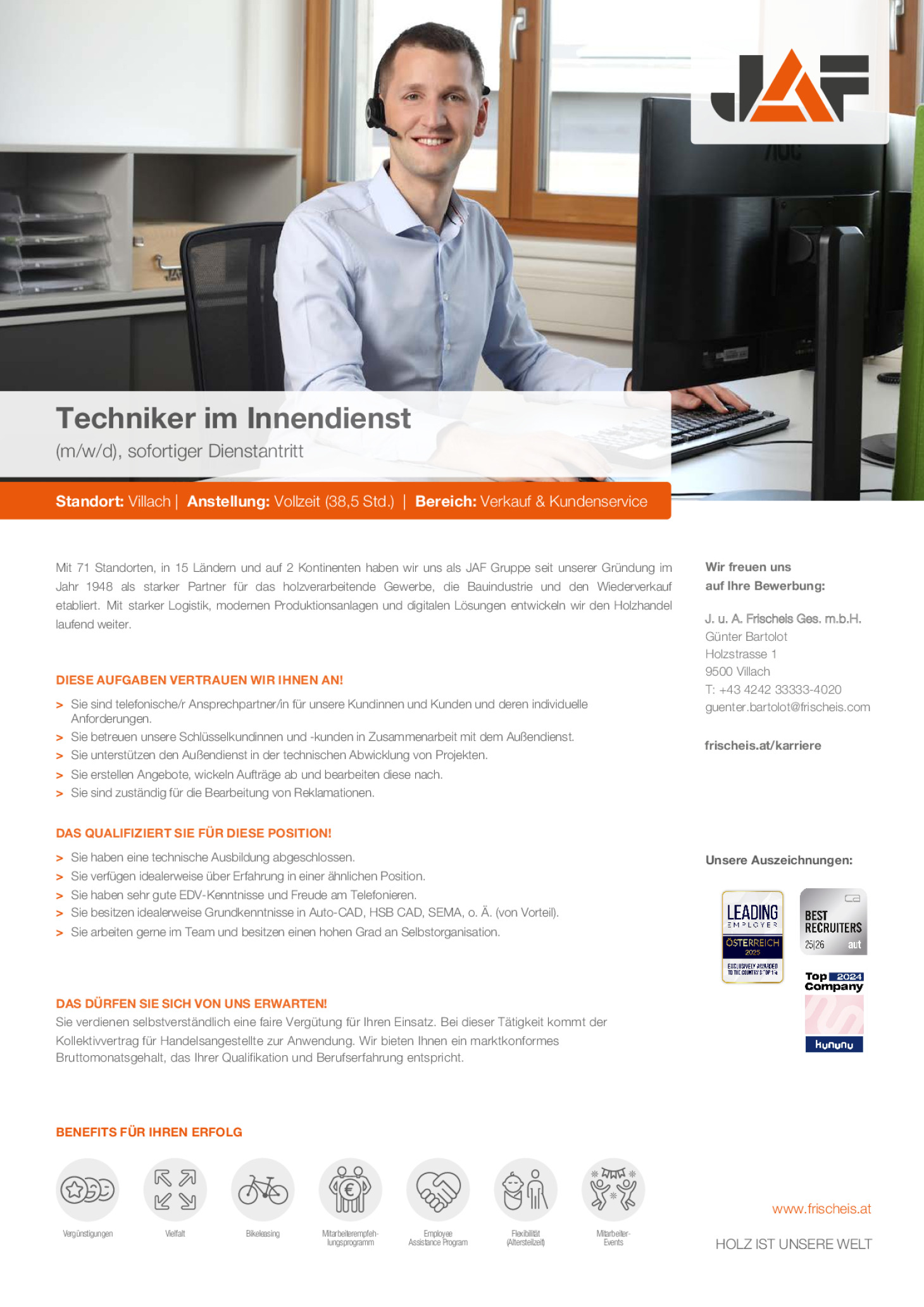 Techniker im Innendienst (m/w/d)