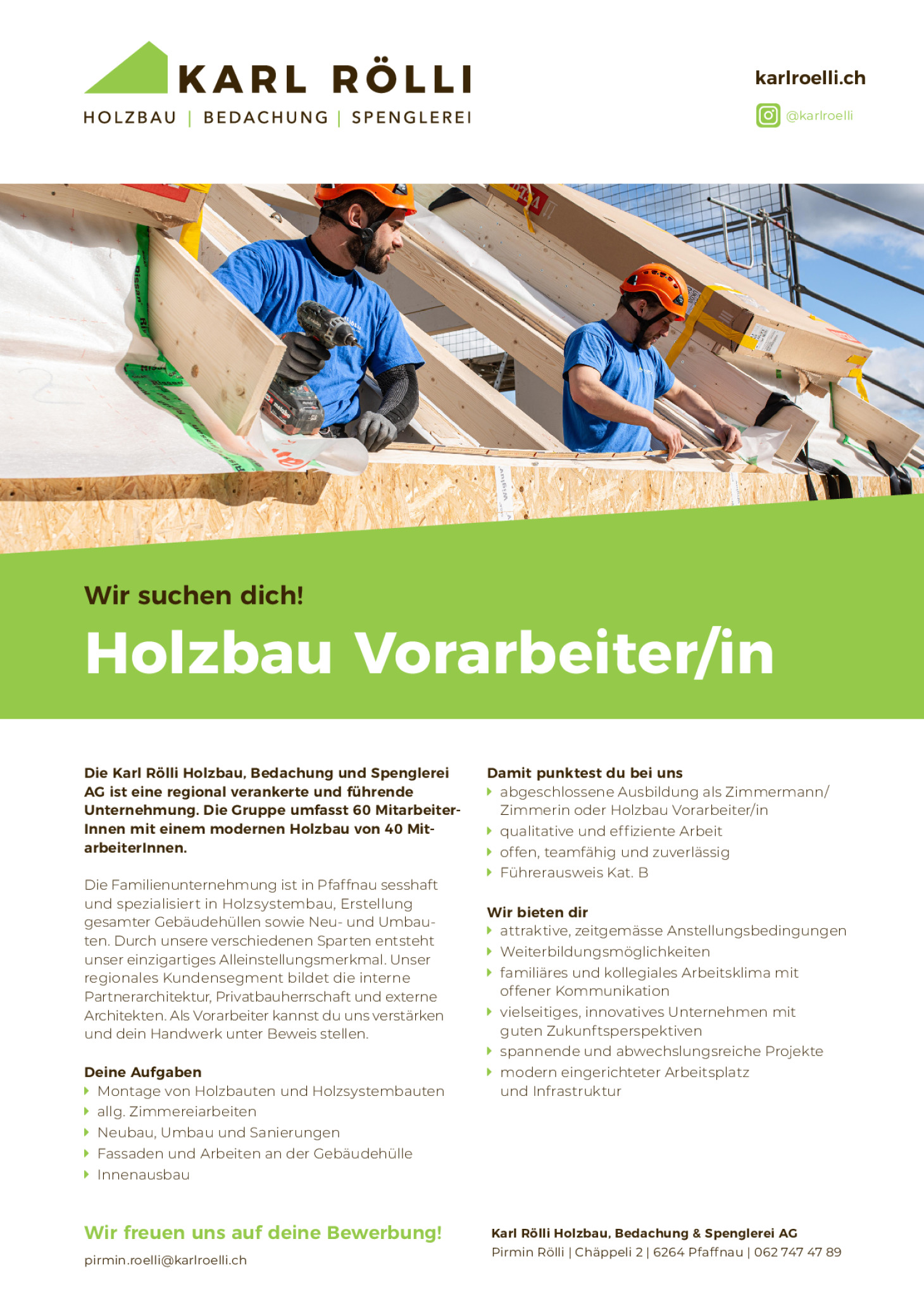 Holzbau Vorarbeiter/in
