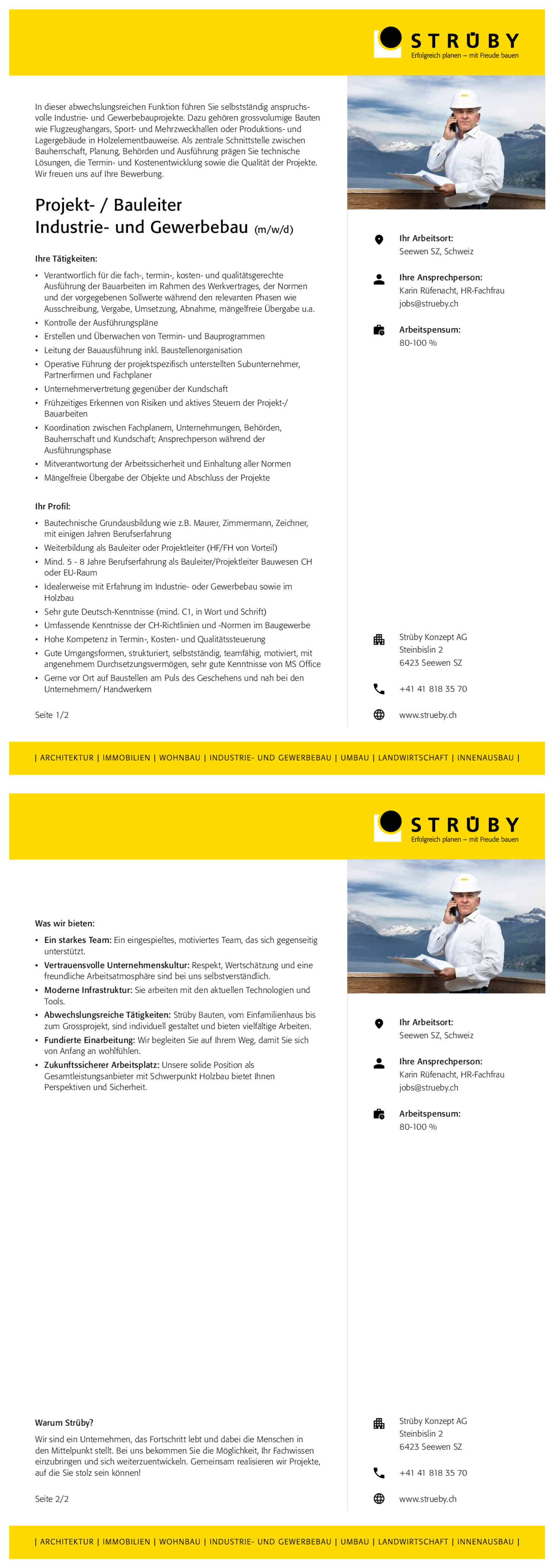 Projekt-/ Bauleiter Industrie- und Gewerbebau (m/w/d)