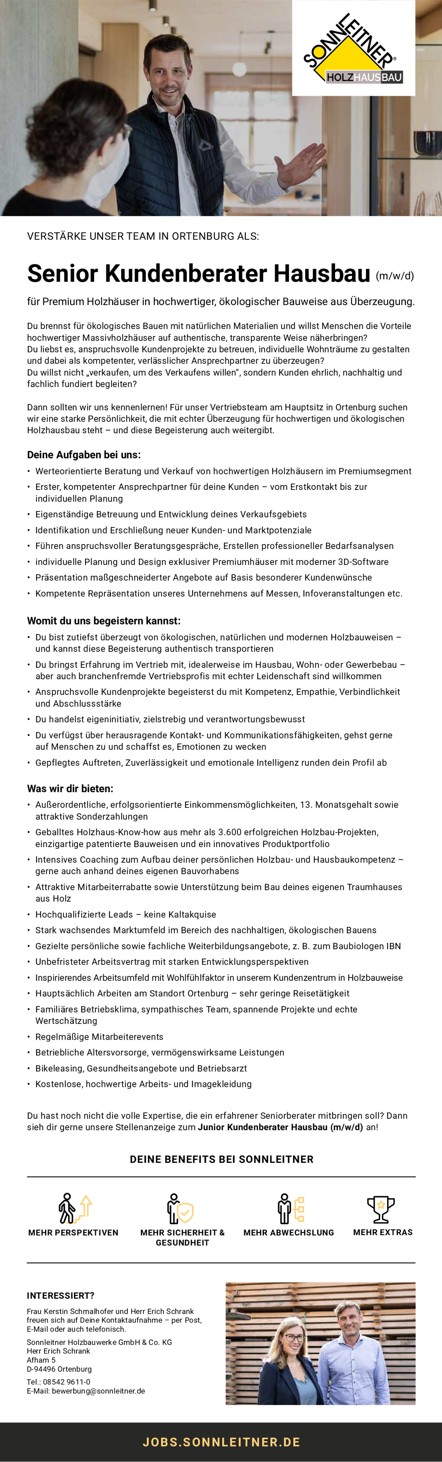 Senior Kundenberater Hausbau (m/w/d)