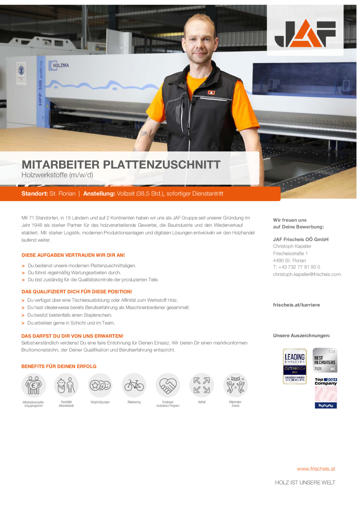 Mitarbeiter Plattenzuschnitt (m/w/d)