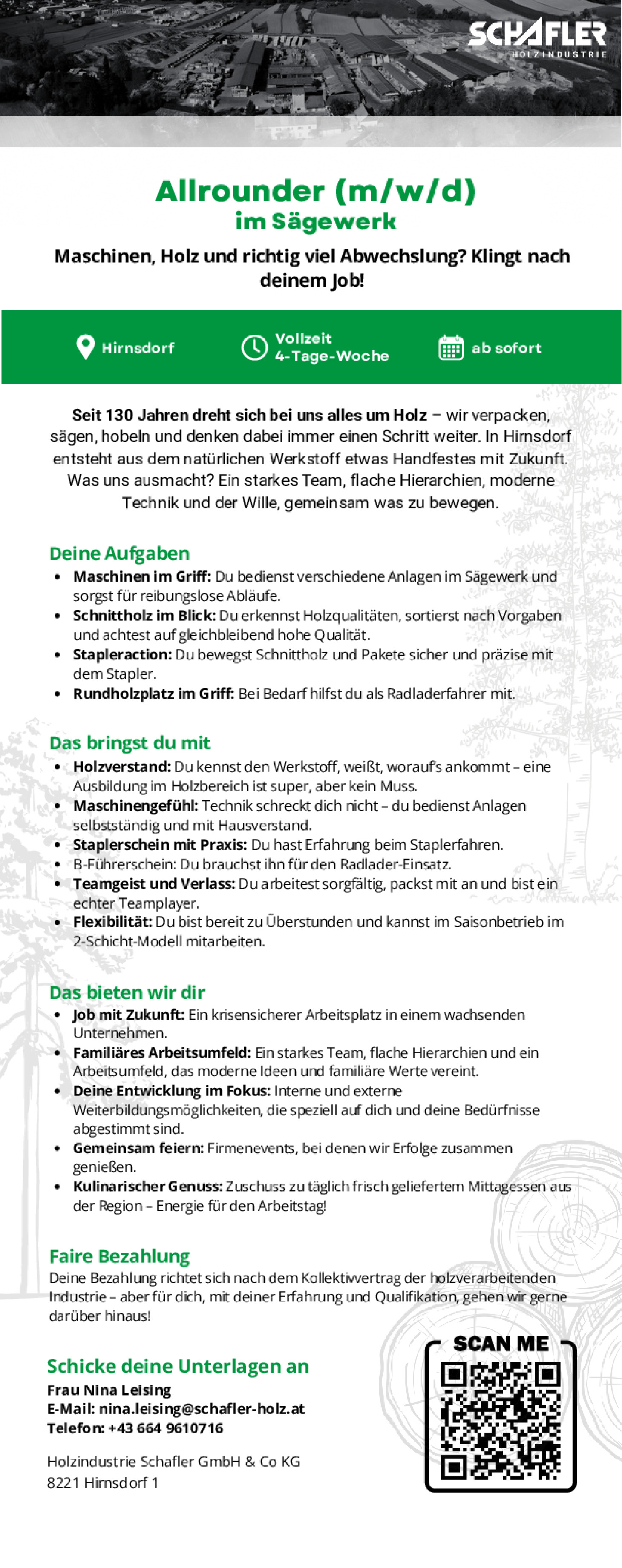 Allrounder (m/w/d) im Sägewerk