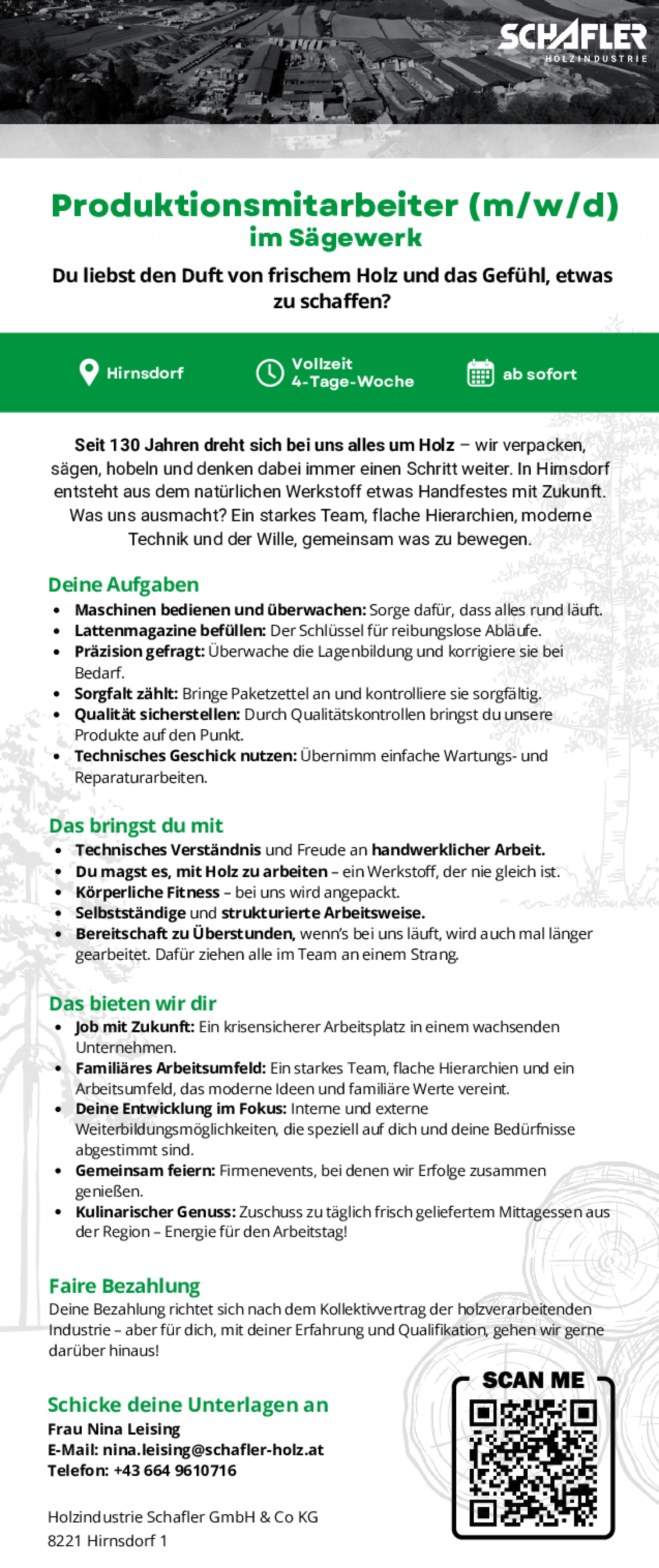 Produktionsmitarbeiter (m/w/d) im Sägewerk