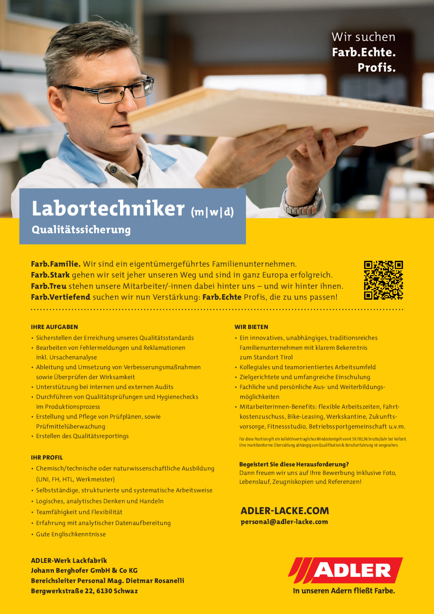 Labormitarbeiter - Qualitätssicherung (m/w/d)