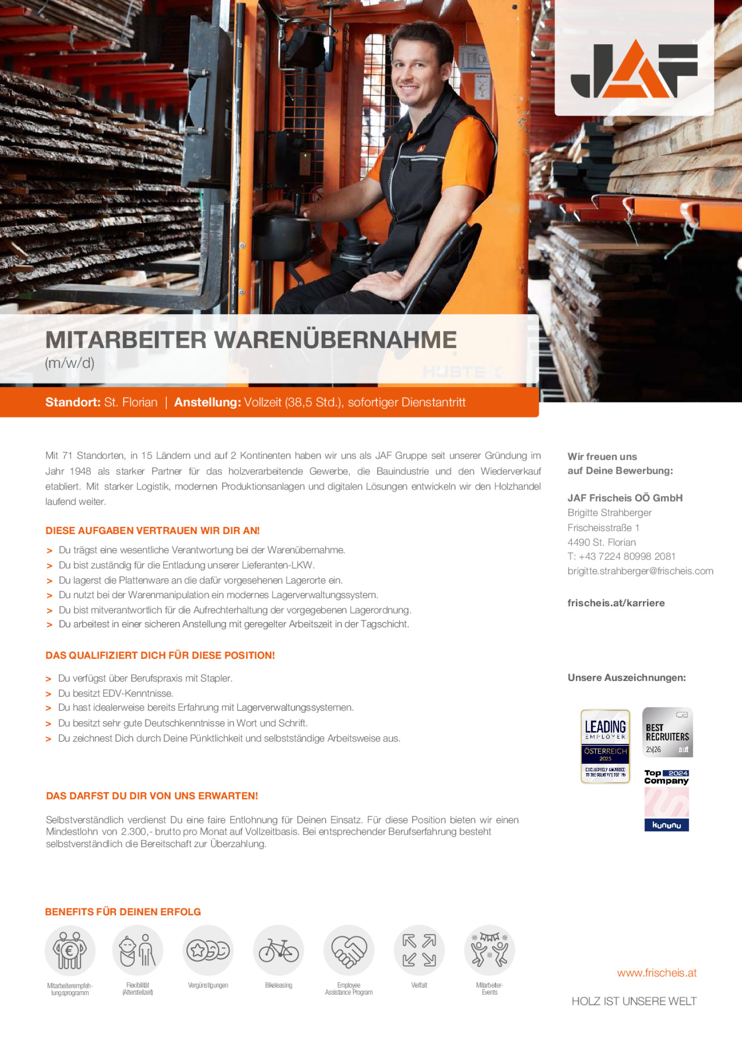 Mitarbeiter Warenübernahme (m/w/d)
