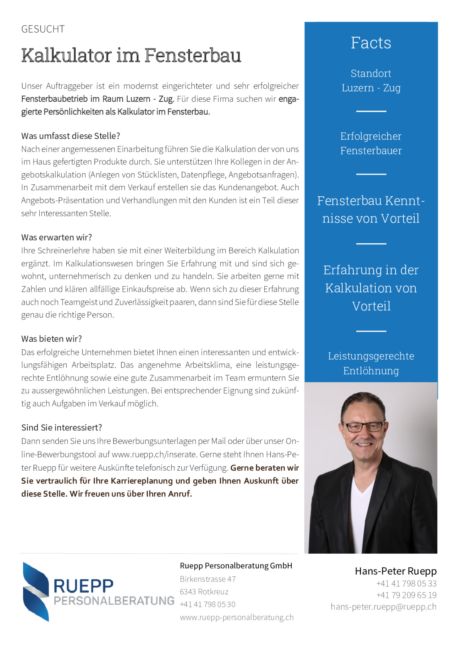 Nr. 56 - Kalkulator Fensterbau Raum Luzern Zug