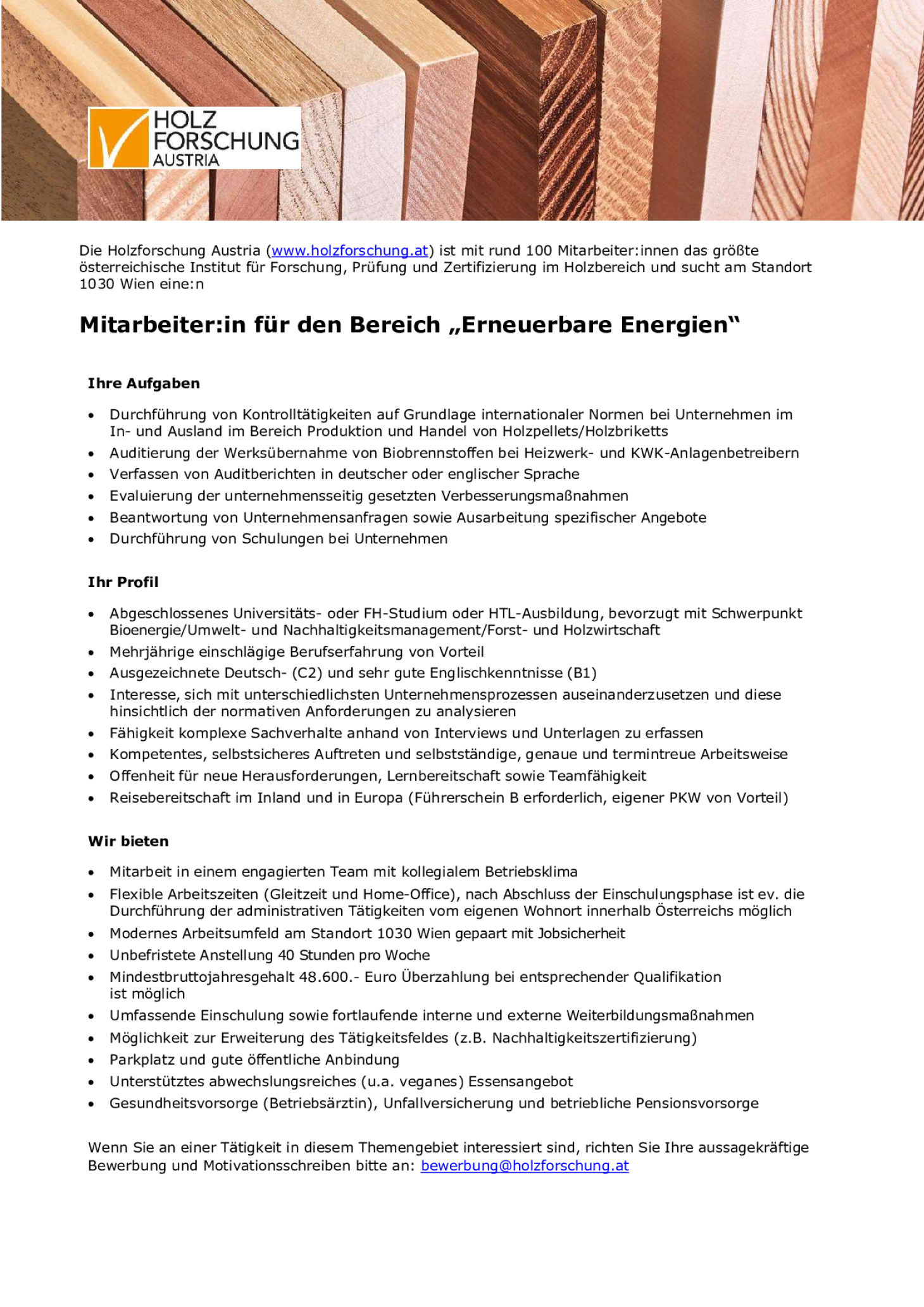 Mitarbeiter:in für den Bereich Erneuerbare Energien