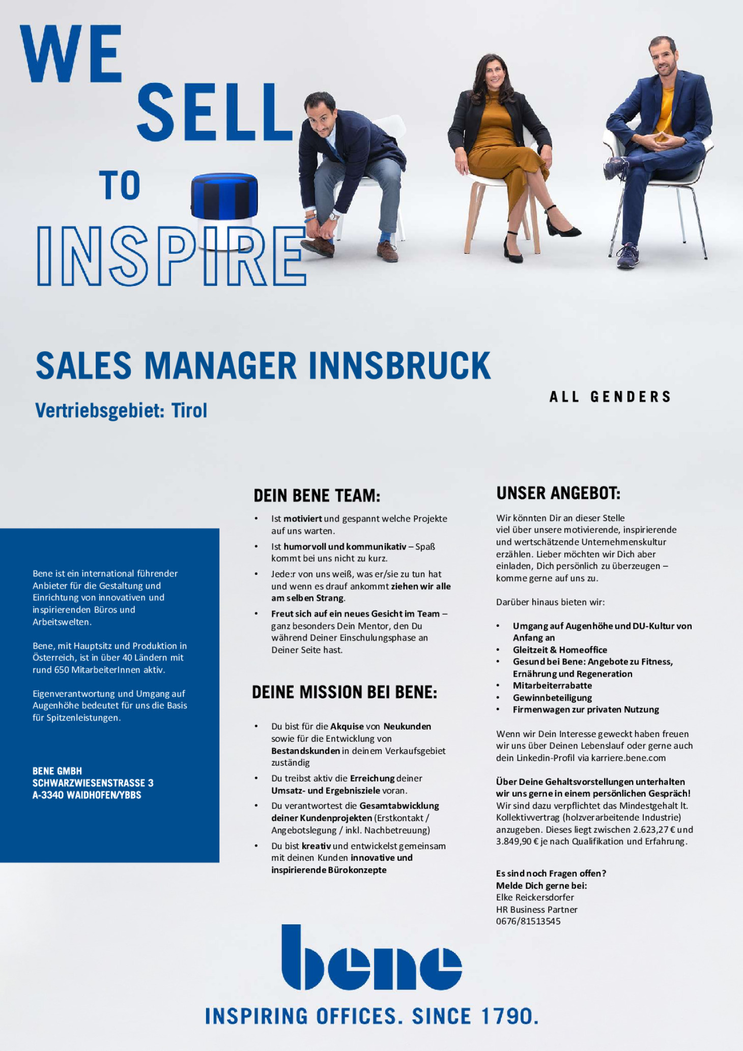 SALES MANAGER INNSBRUCK (ALL GENDERS)