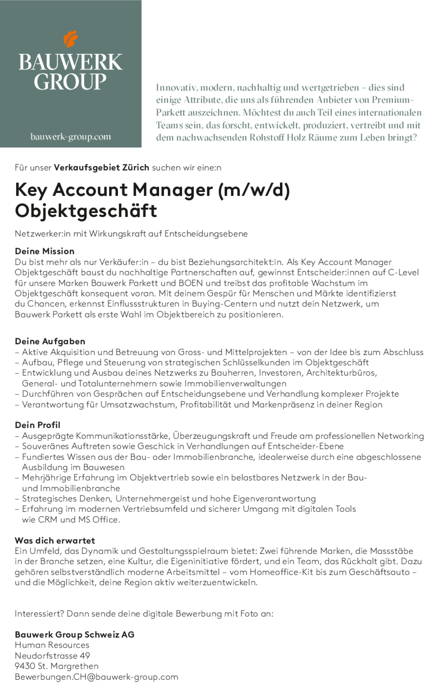 Key Account Manager (m/w/d)  Objektgeschäf