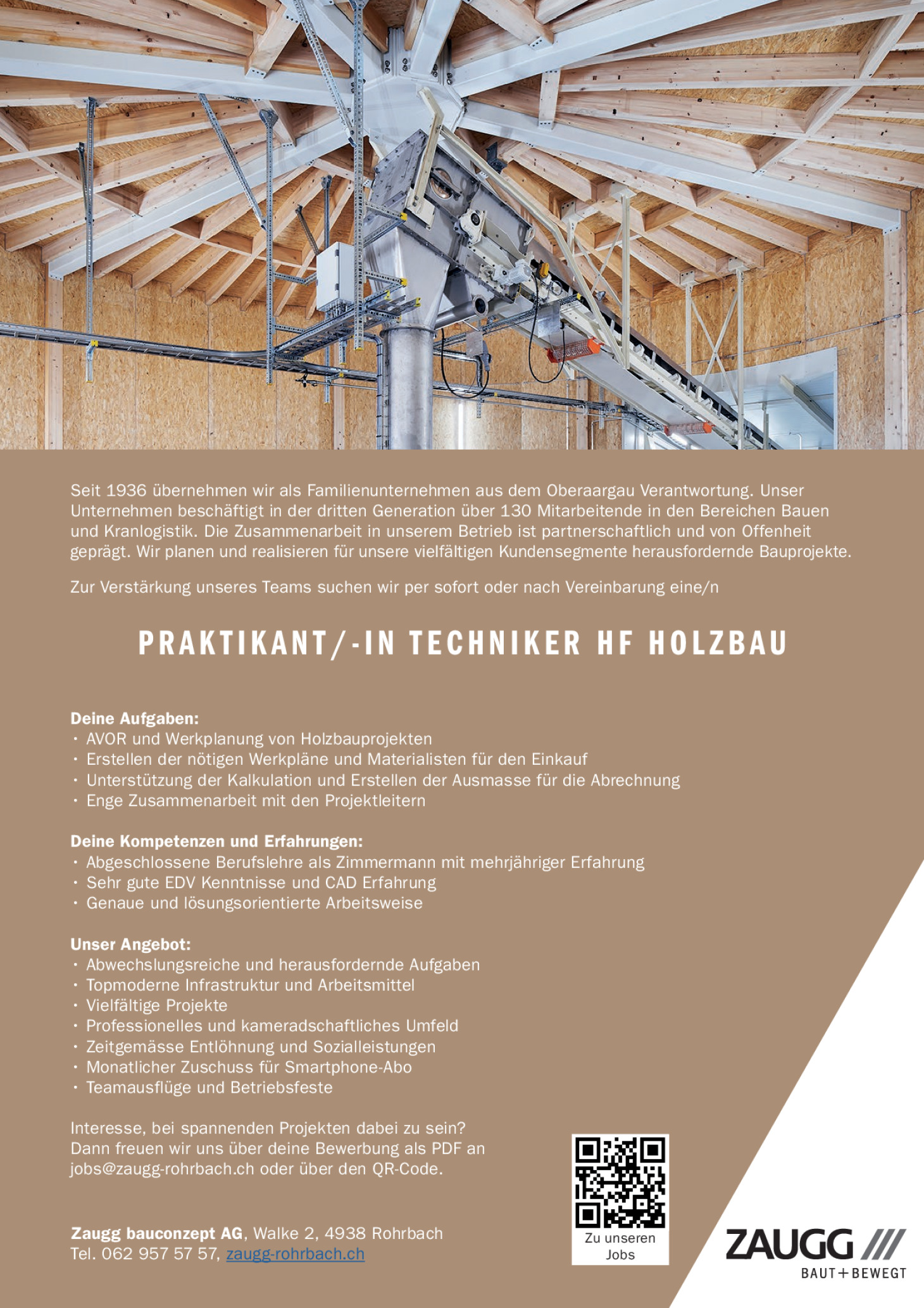 PRAKTIKANT/-IN TECHNIKER HF HOLZBAU