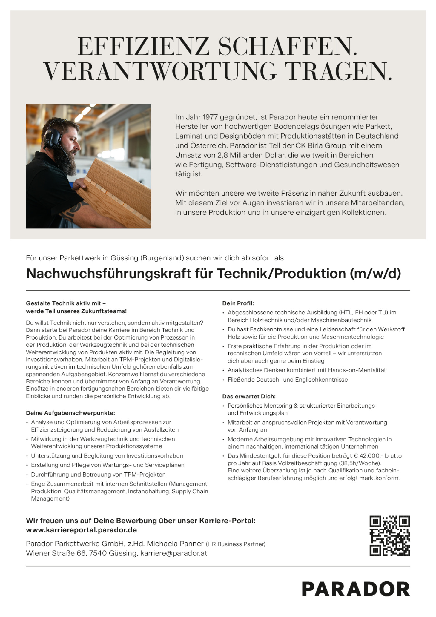 Nachwuchsführungskraft für Technik/Produktion (m/w/d)