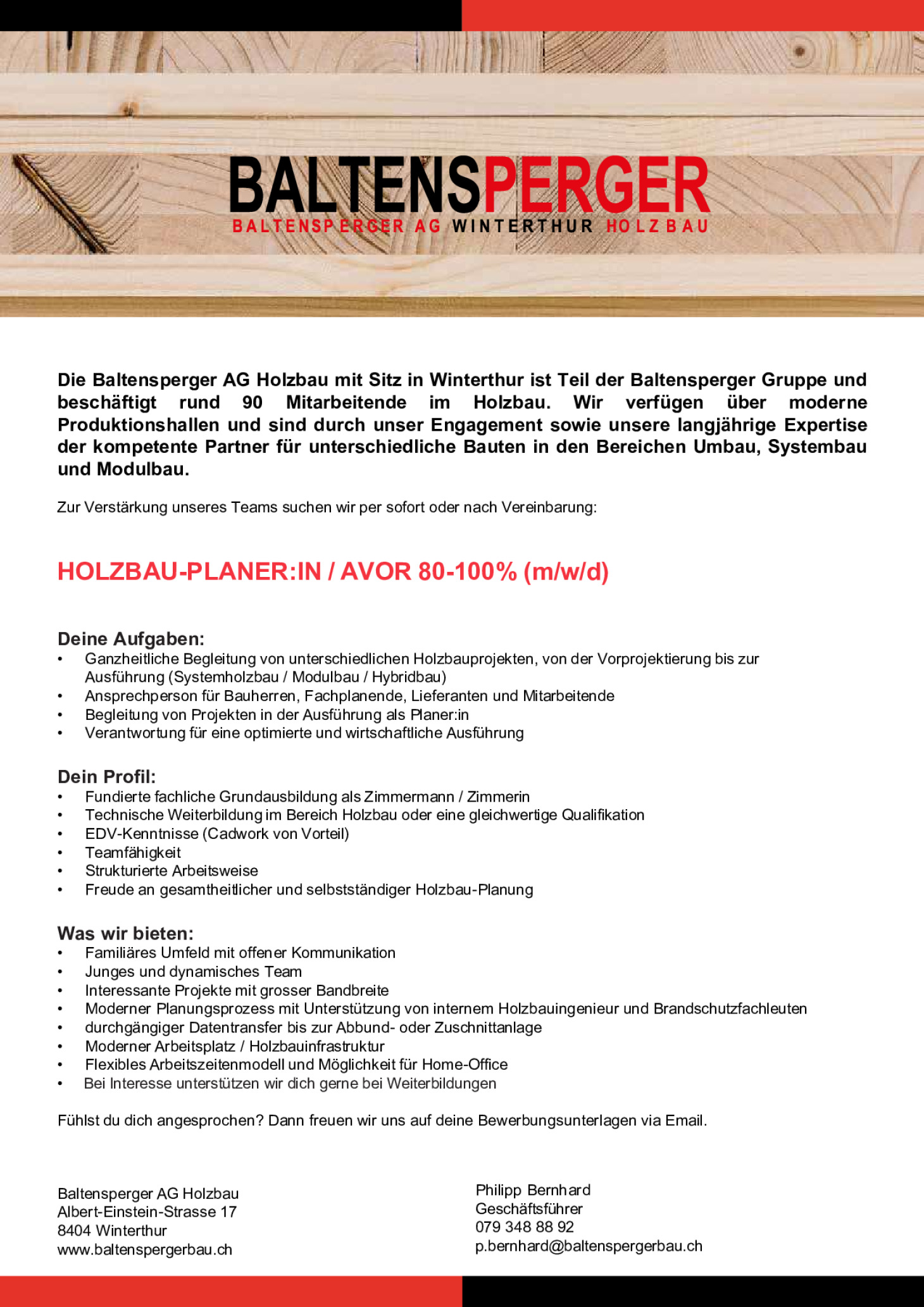 Holzbau-Planer/in  80-100%