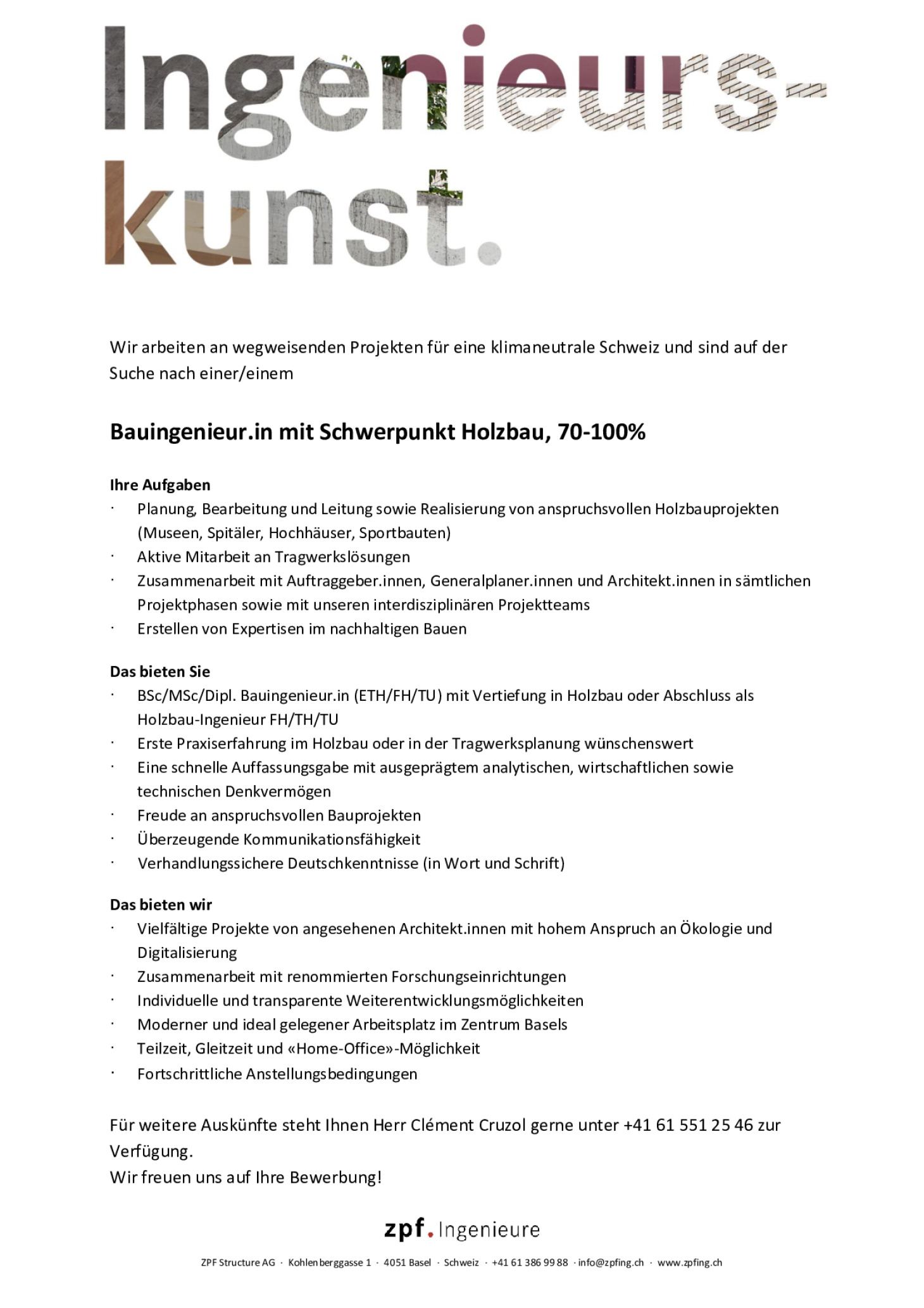 Bauingenieur mit Schwerpunkt Holzbau