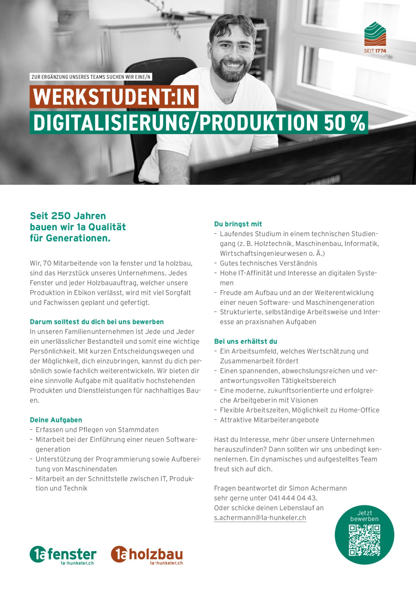 Werkstudentin Digitalisierung & Produktion