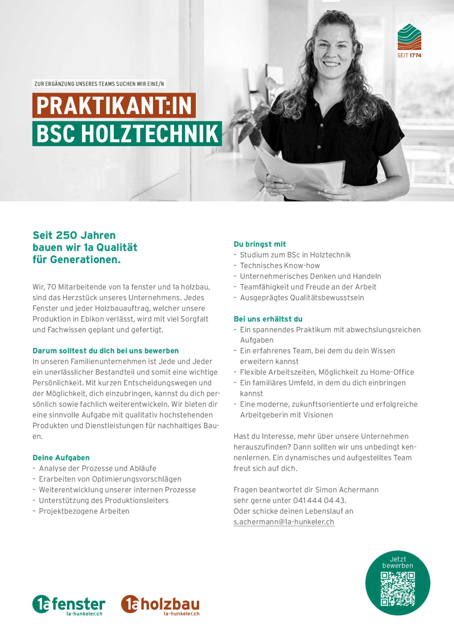 Praktikant:in BSC Holztechnik PPM